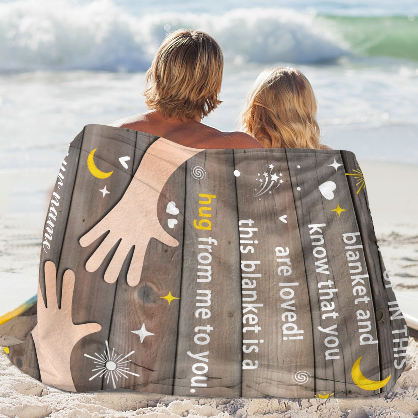 Wood Flannel Blanket Custom Name Blanket Gift for Men Women