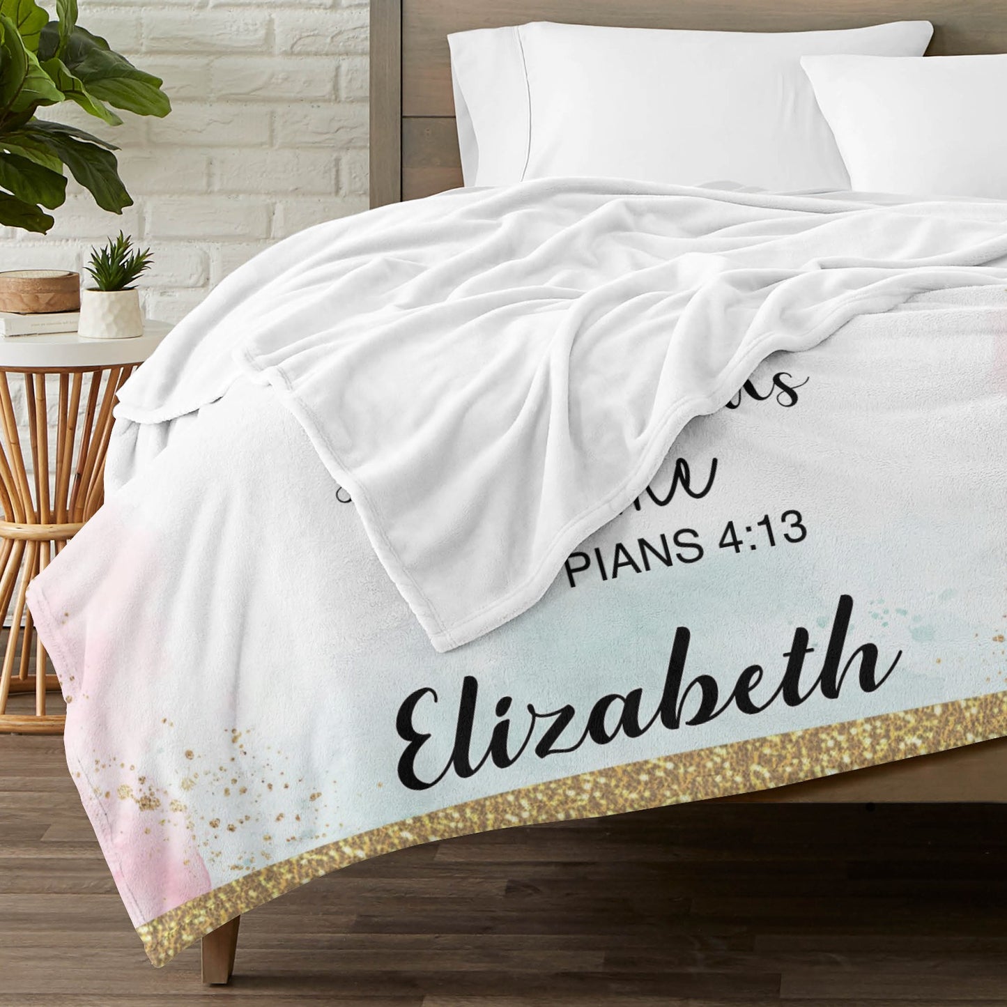 Butterfly Flannel Blanket Custom Name Blanket Gift for Men Women