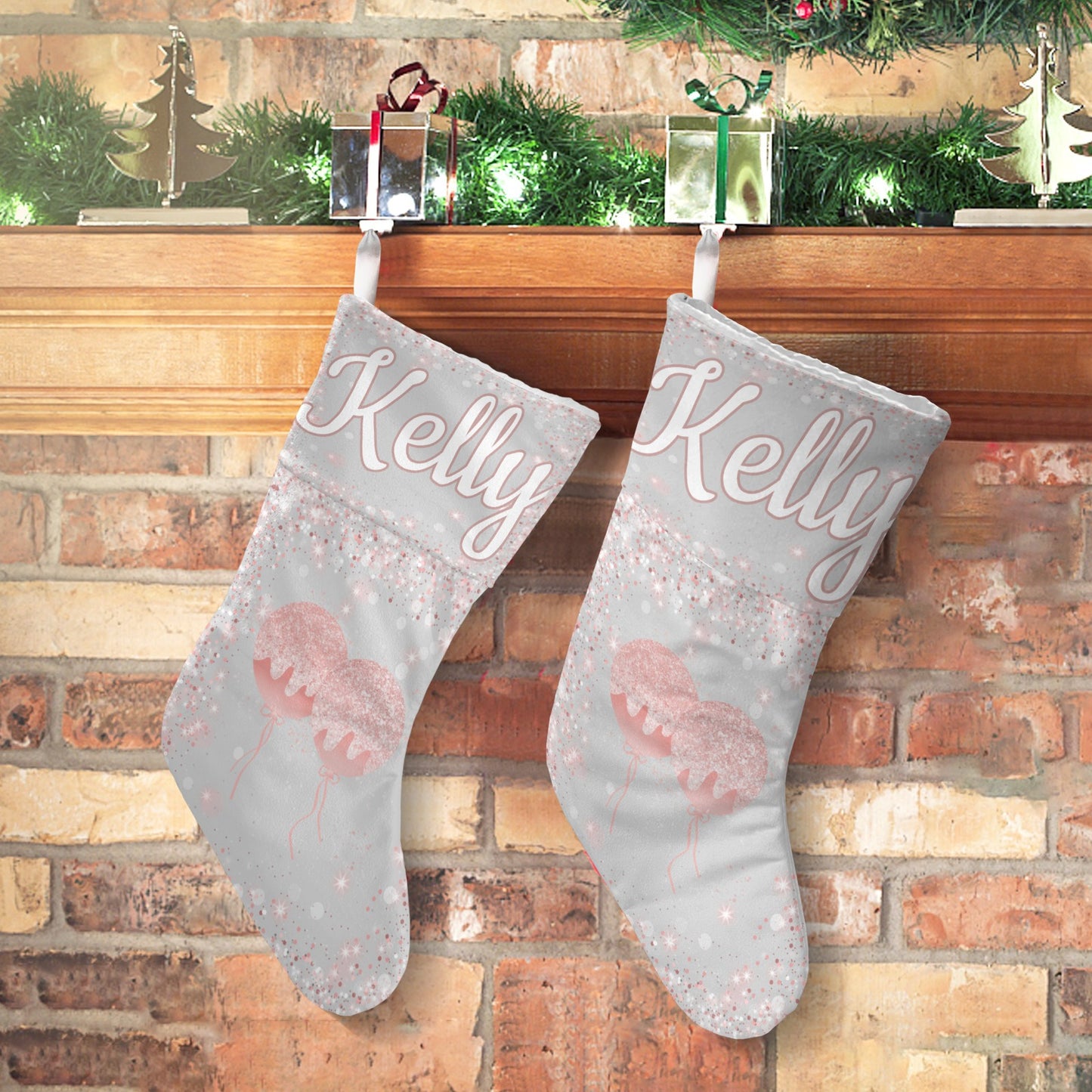 Sequin Christmas Stocking Custom Name Santa Socks Gift