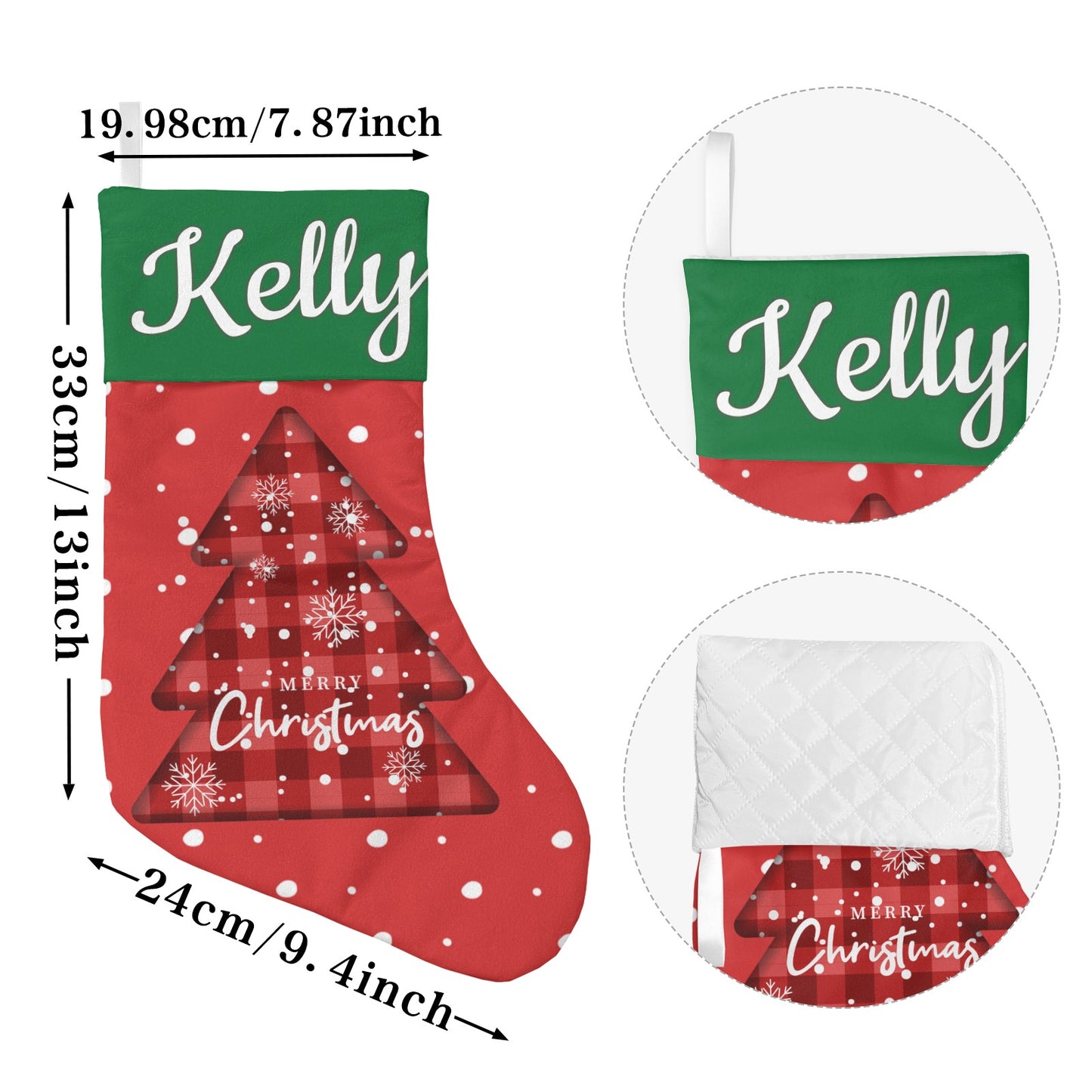 Dot Christmas Stocking Custom Name Santa Socks Gift