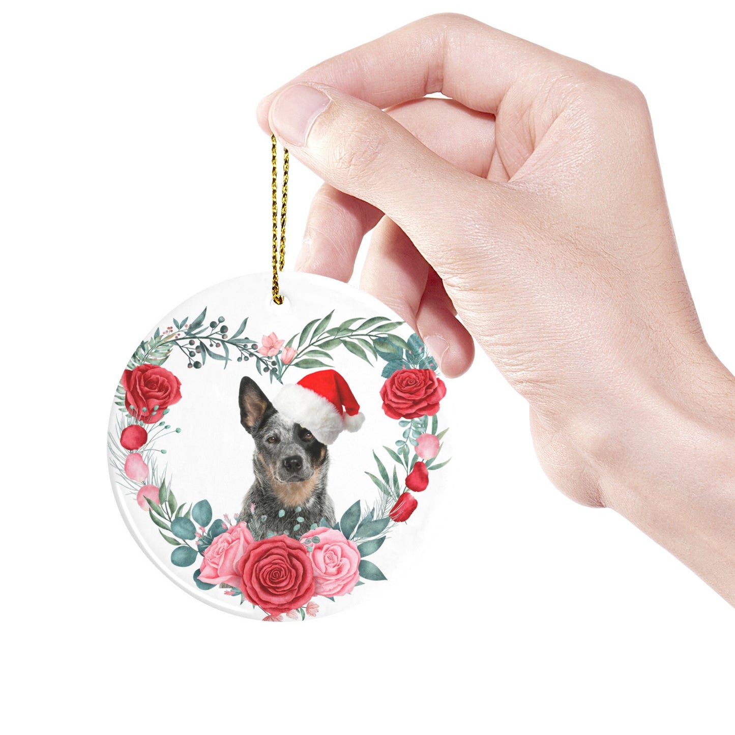 flower (123) Christmas Ornaments Custom Name Santa Gift