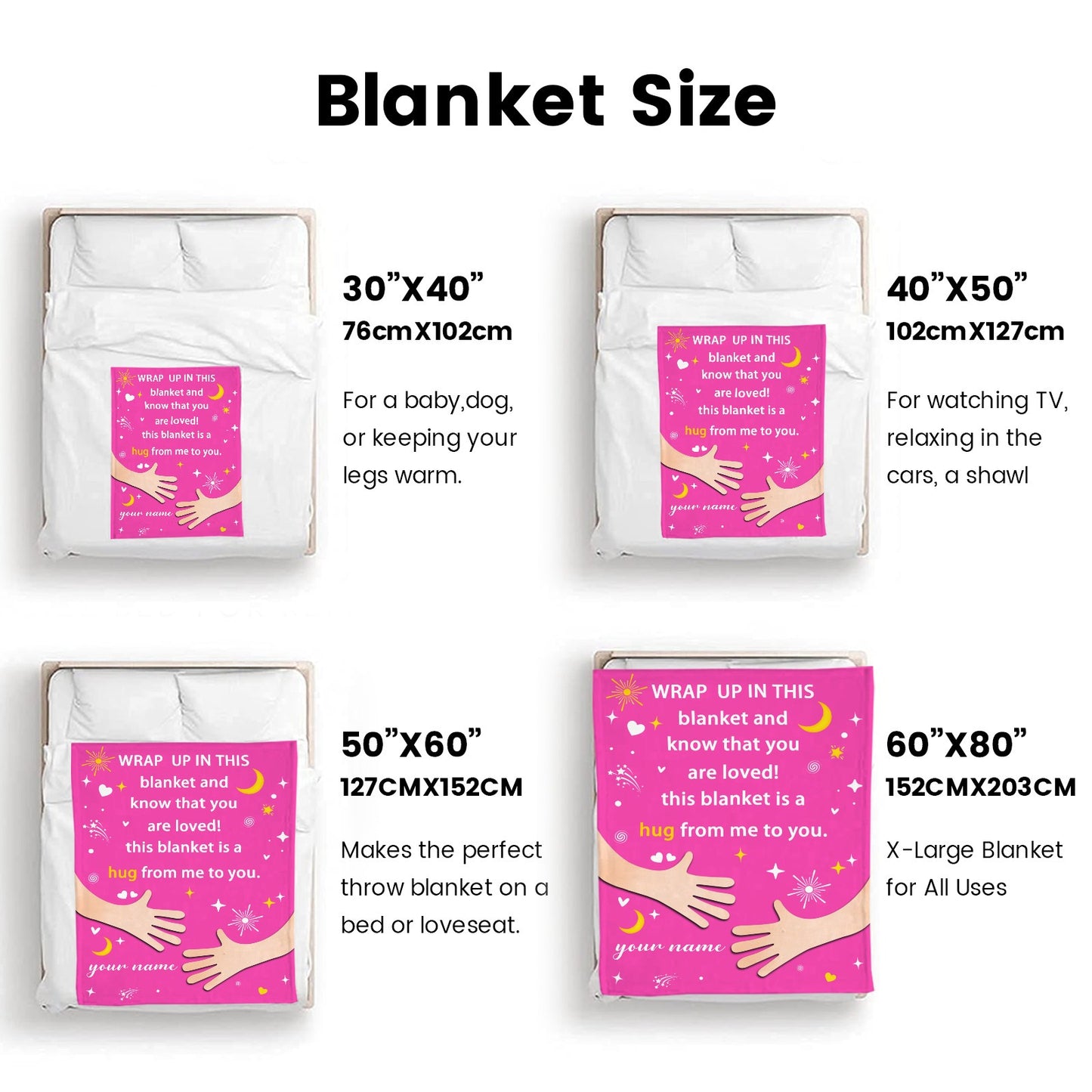 Rose Red Flannel Blanket Custom Name Blanket Gift for Men Women