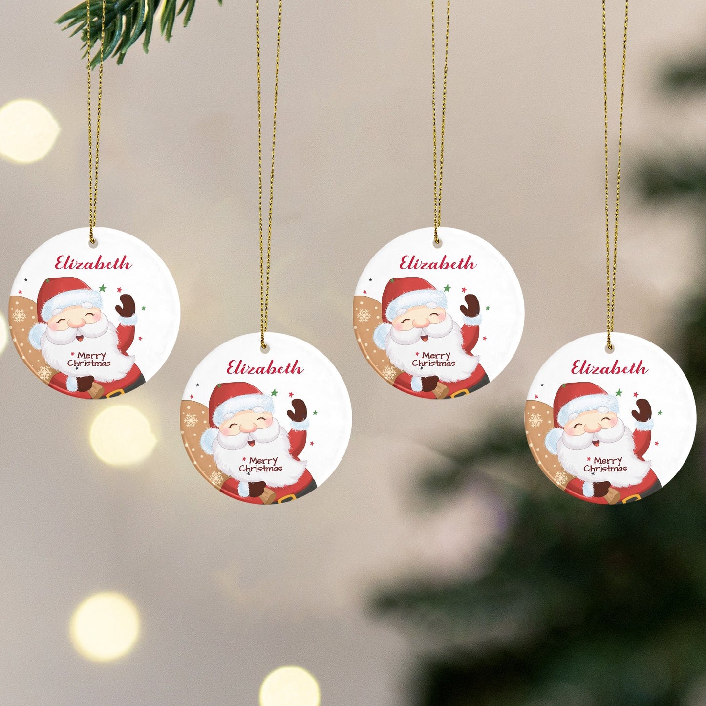 Christmas Santa Christmas Ornaments Custom Name Santa Gift