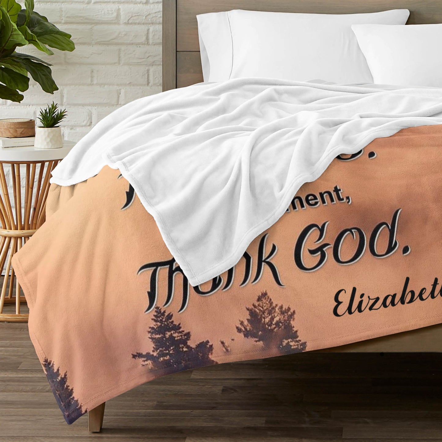 Praise God Flannel Blanket Custom Name Blanket Gift for Men Women