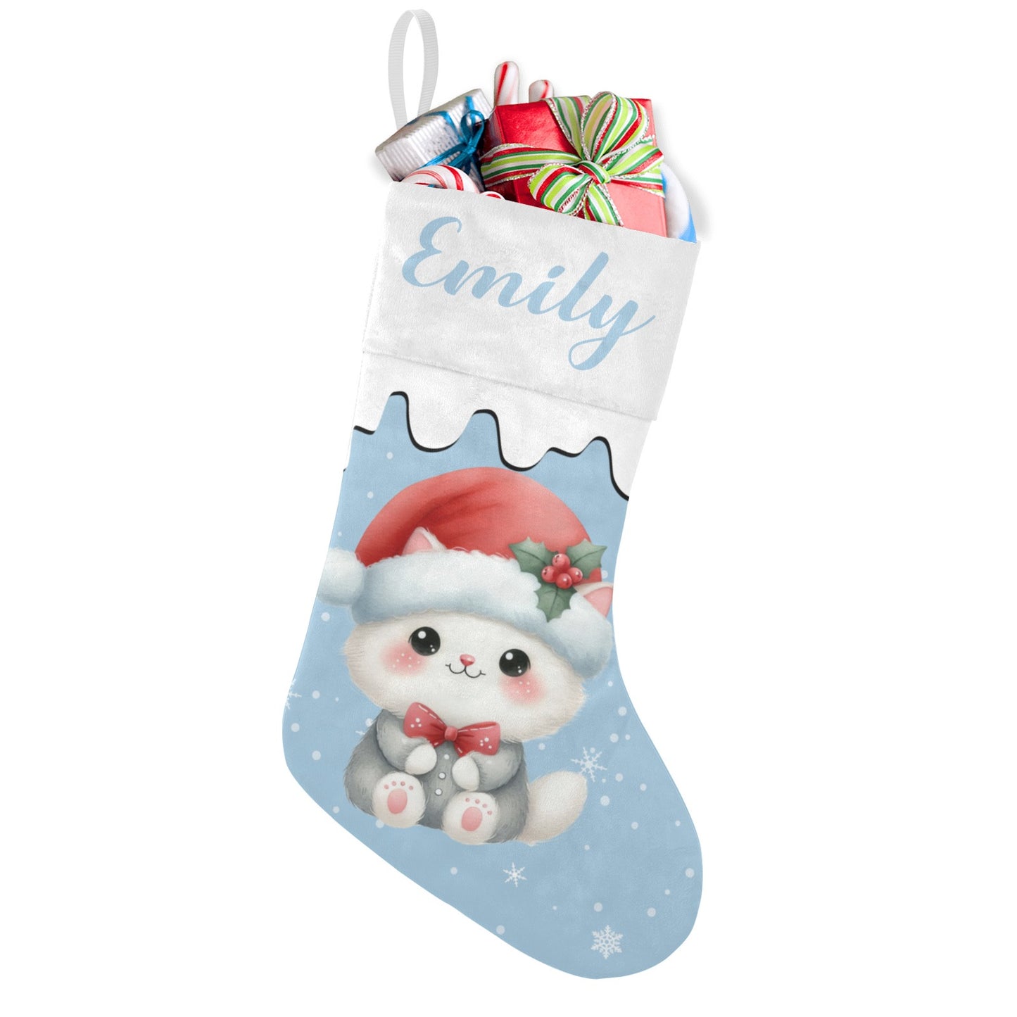 Cute Rabbit Christmas Stocking Custom Name Christmas Socks Gift