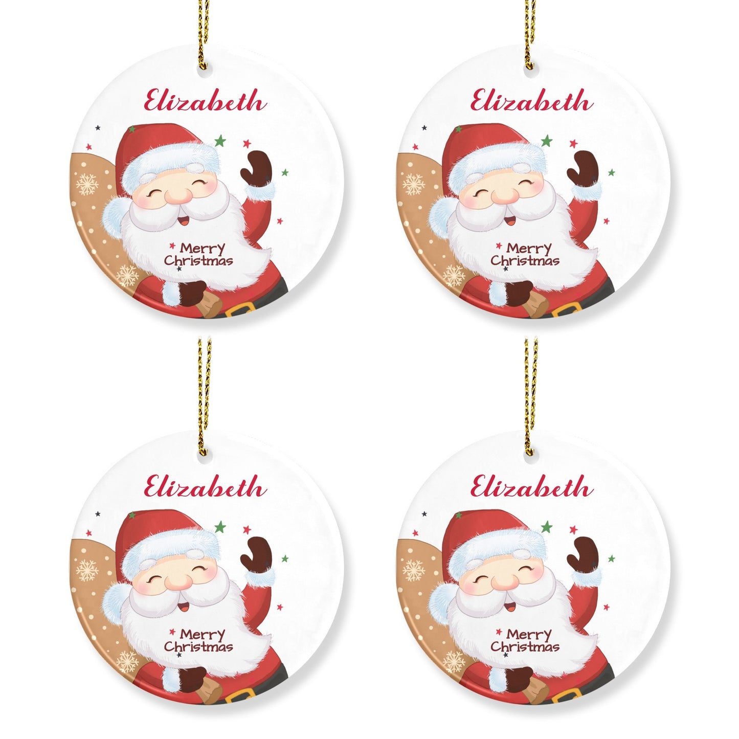 Christmas Santa Christmas Ornaments Custom Name Santa Gift