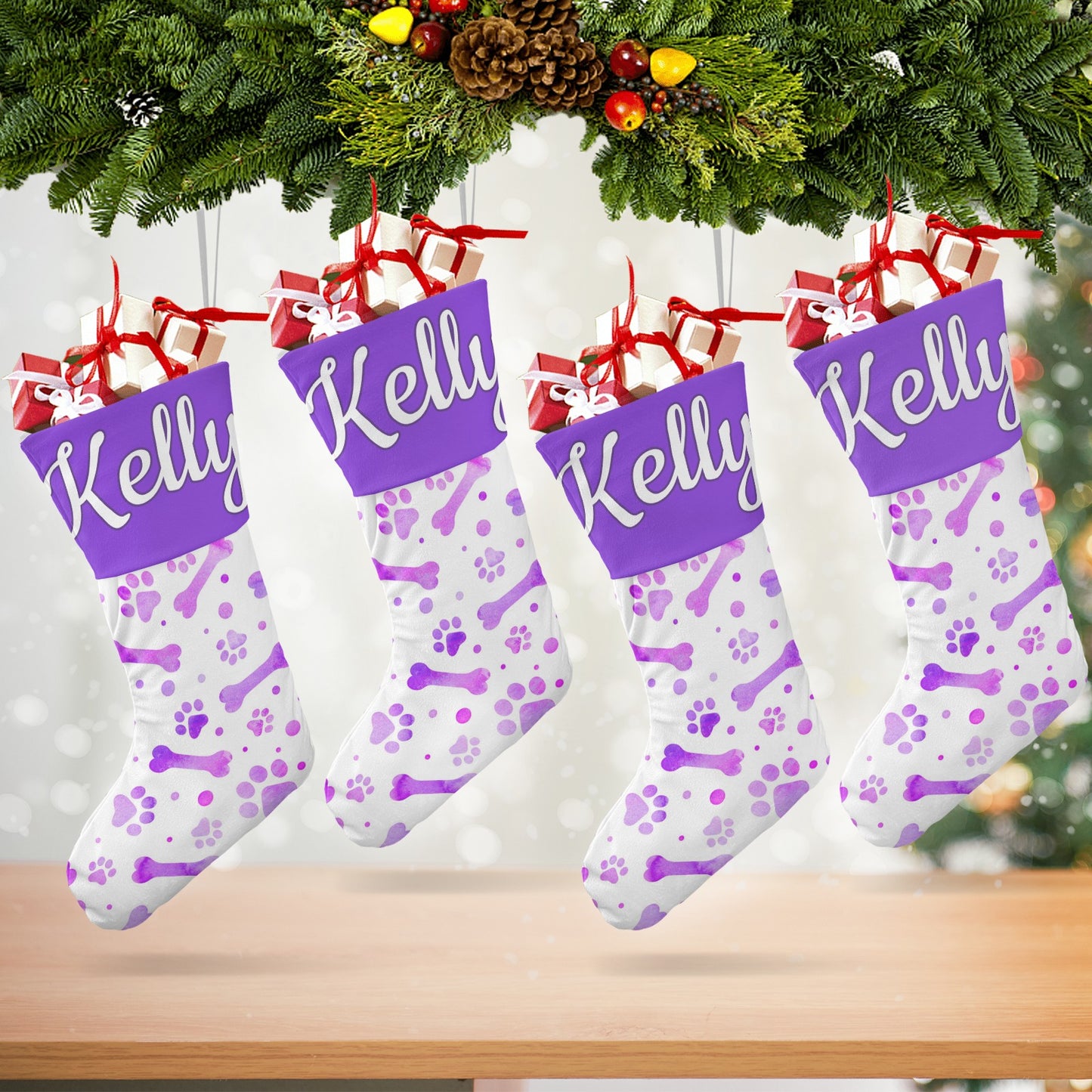 Bone Christmas Stocking Custom Name Santa Socks Gift