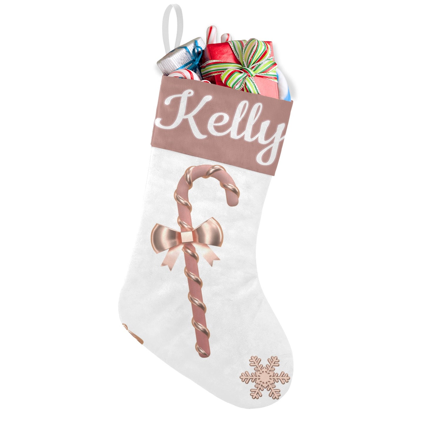 Bow Christmas Stocking Custom Name Santa Socks Gift