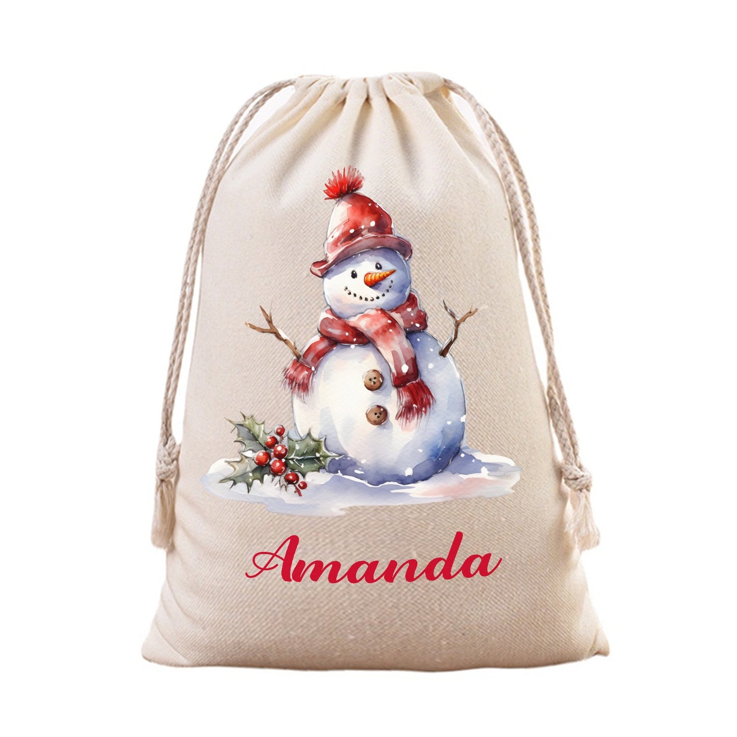 Snowman Christmas Gift Bag Custom Santa Gift Bags your Name