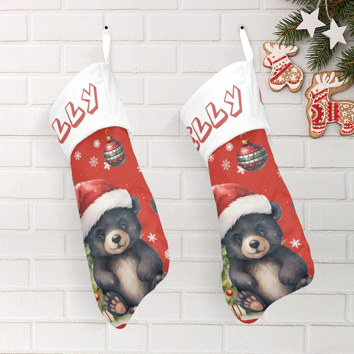 Christmas Black Brea Christmas Stocking Custom Name Santa Socks Gift