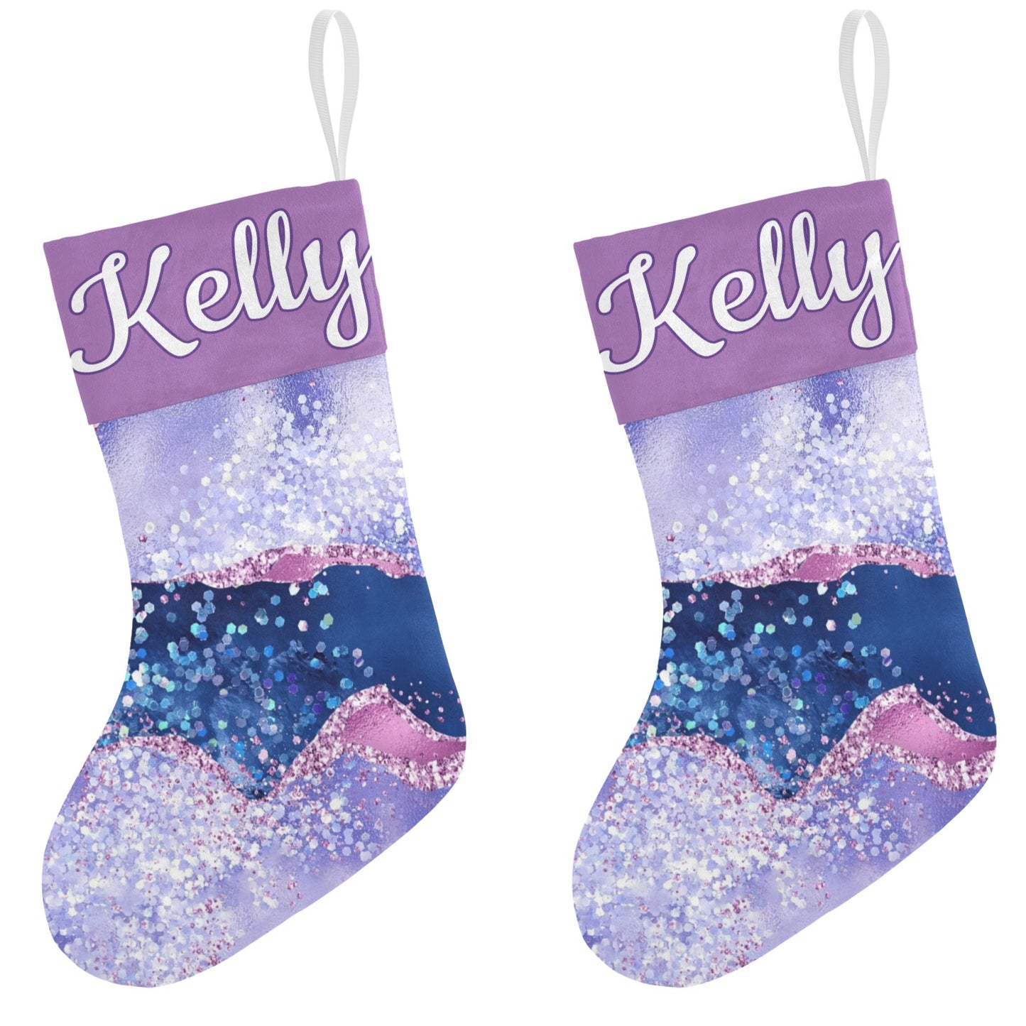 Purple Christmas Stocking Custom Name Santa Socks Gift