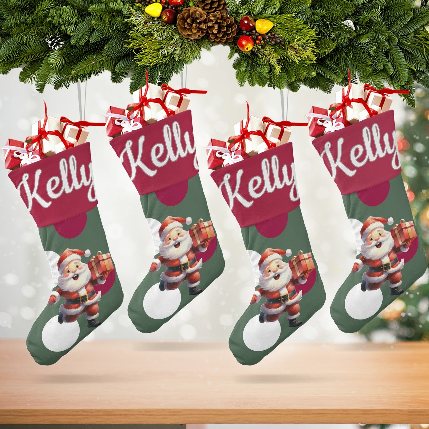 Crown Christmas Stocking Custom Name Santa Socks Gift