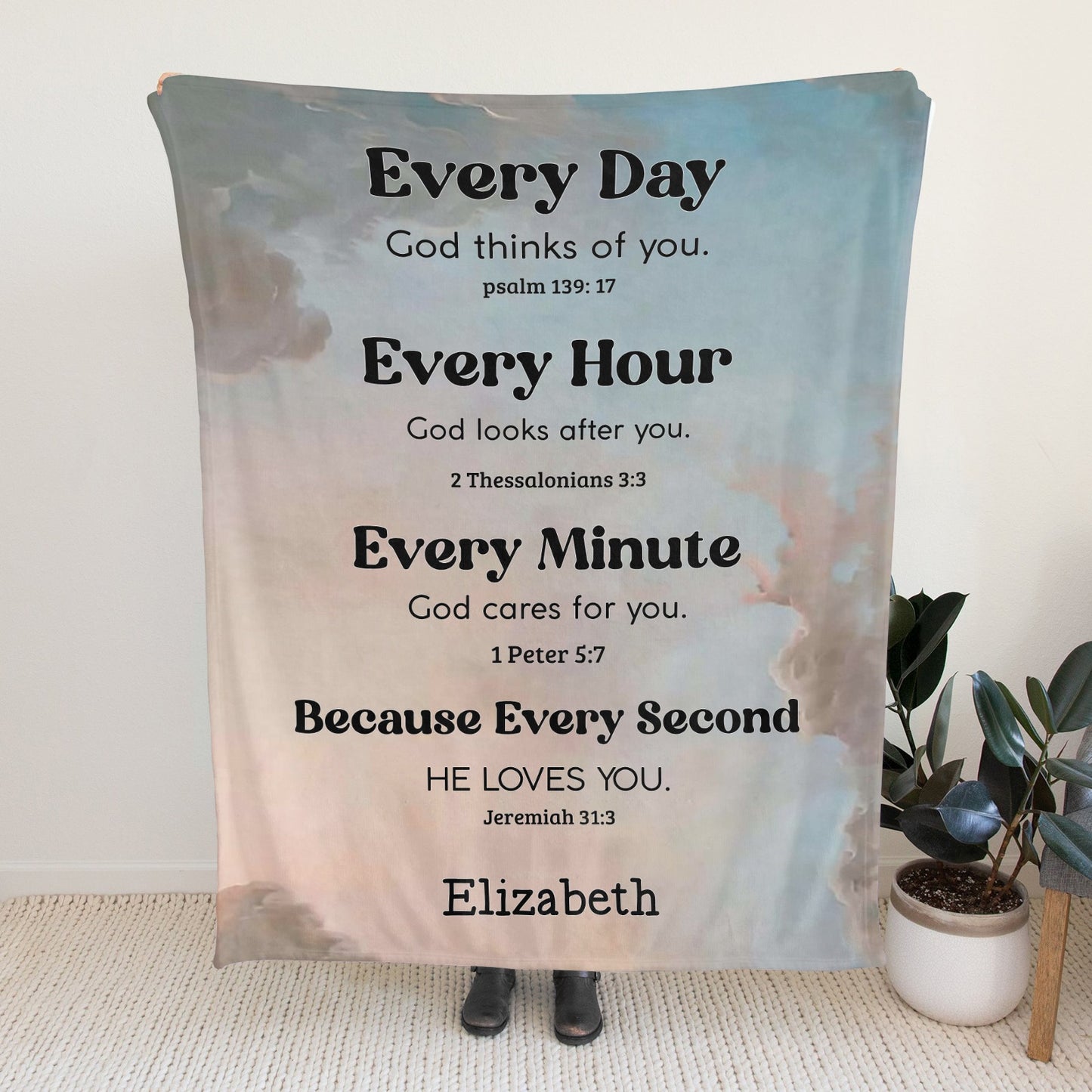 God Flannel Blanket Custom Name Blanket Gift for Men Women