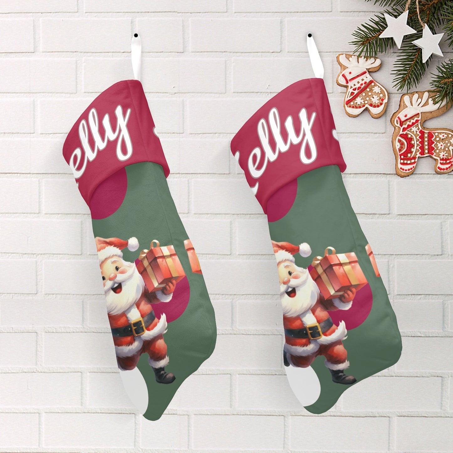 Crown Christmas Stocking Custom Name Santa Socks Gift