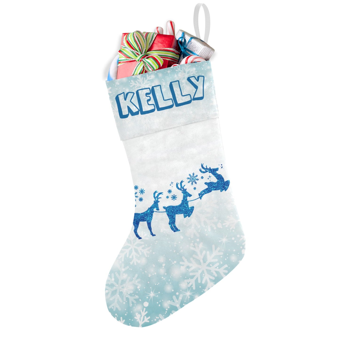 Blue Snowflake Reindeer