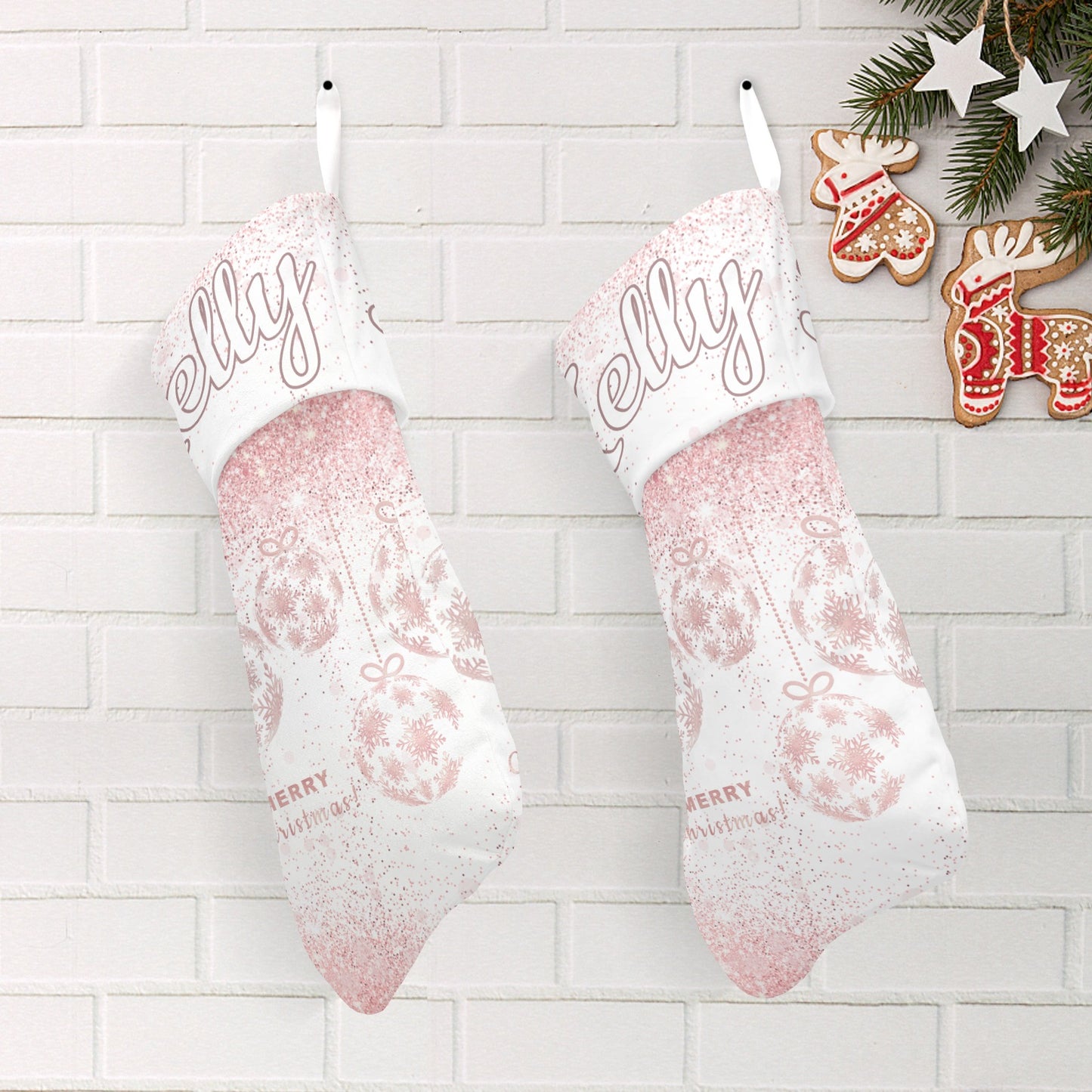 Snow Globe Christmas Stocking Custom Name Santa Socks Gift