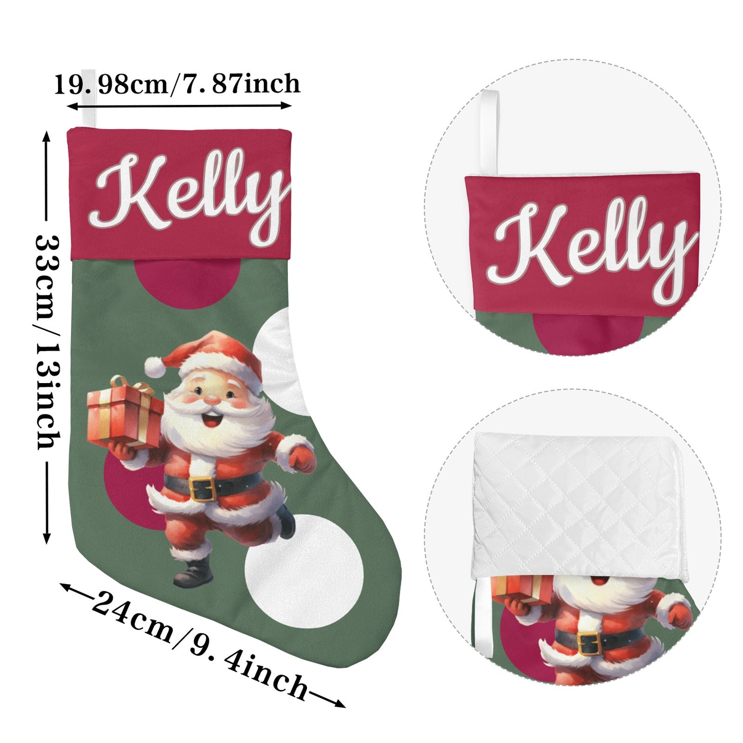 Crown Christmas Stocking Custom Name Santa Socks Gift