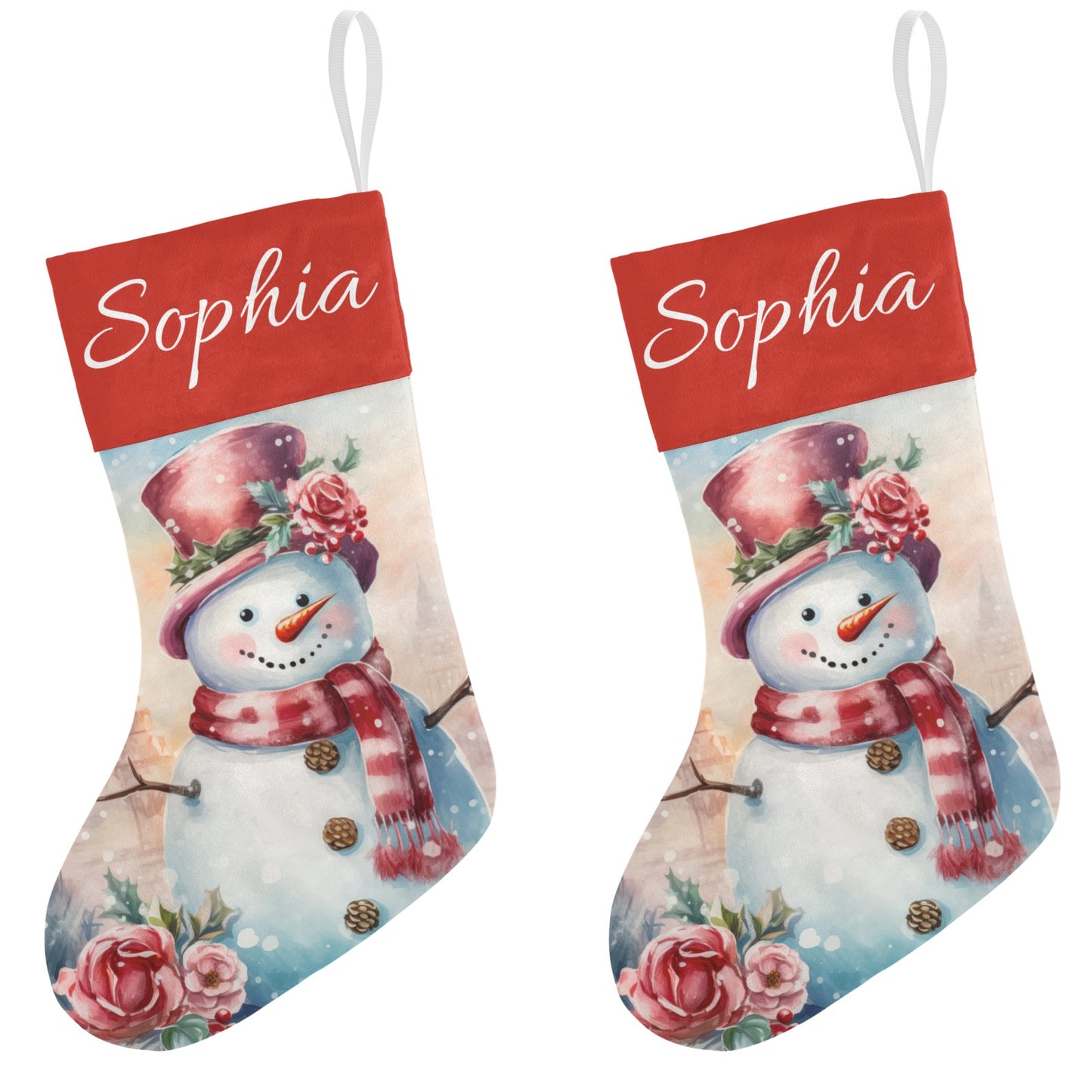 Christmas Snowman Christmas Stocking Custom Name Santa Socks Gift