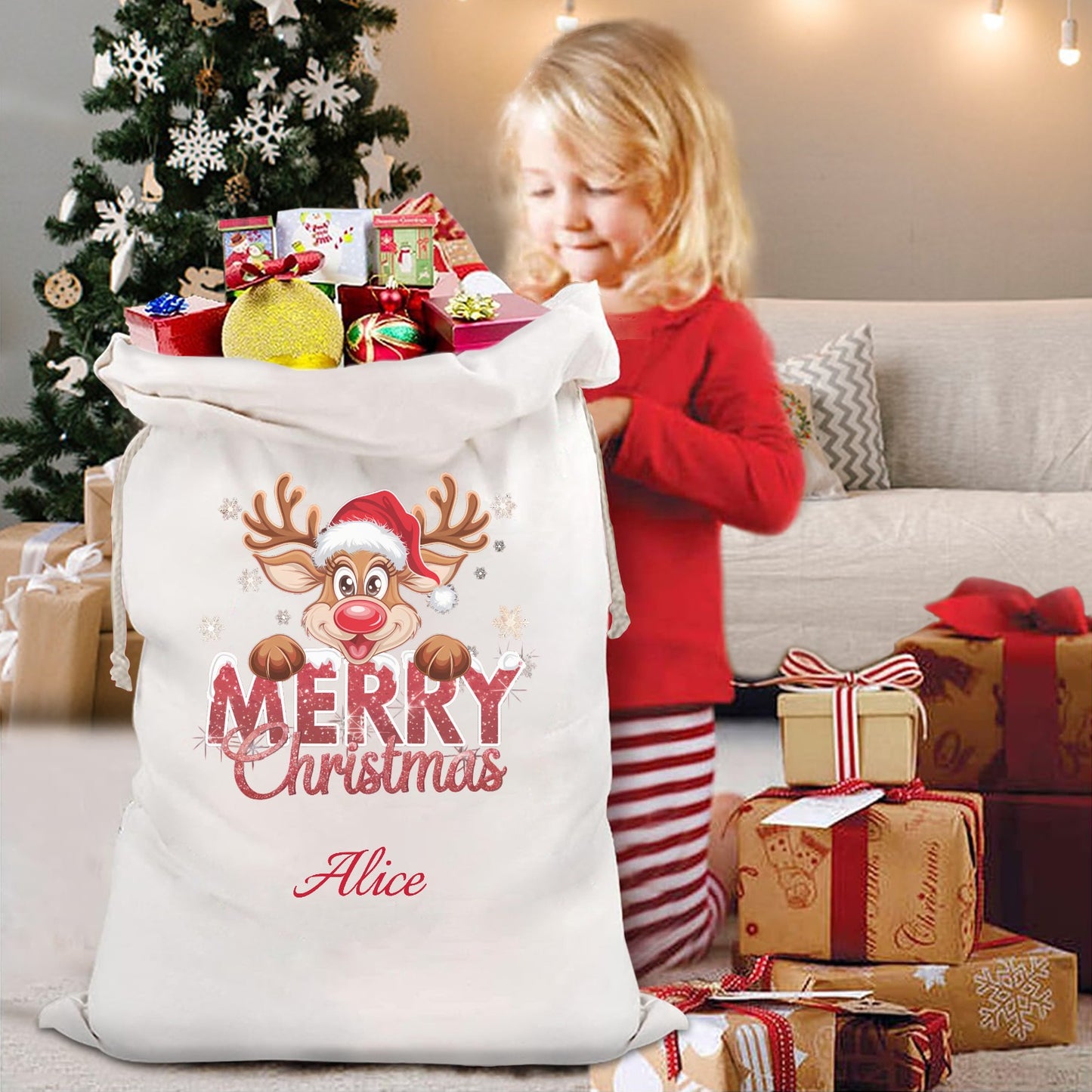 deer Christmas Gift Bag 2024 Christmas Best Gift for Children