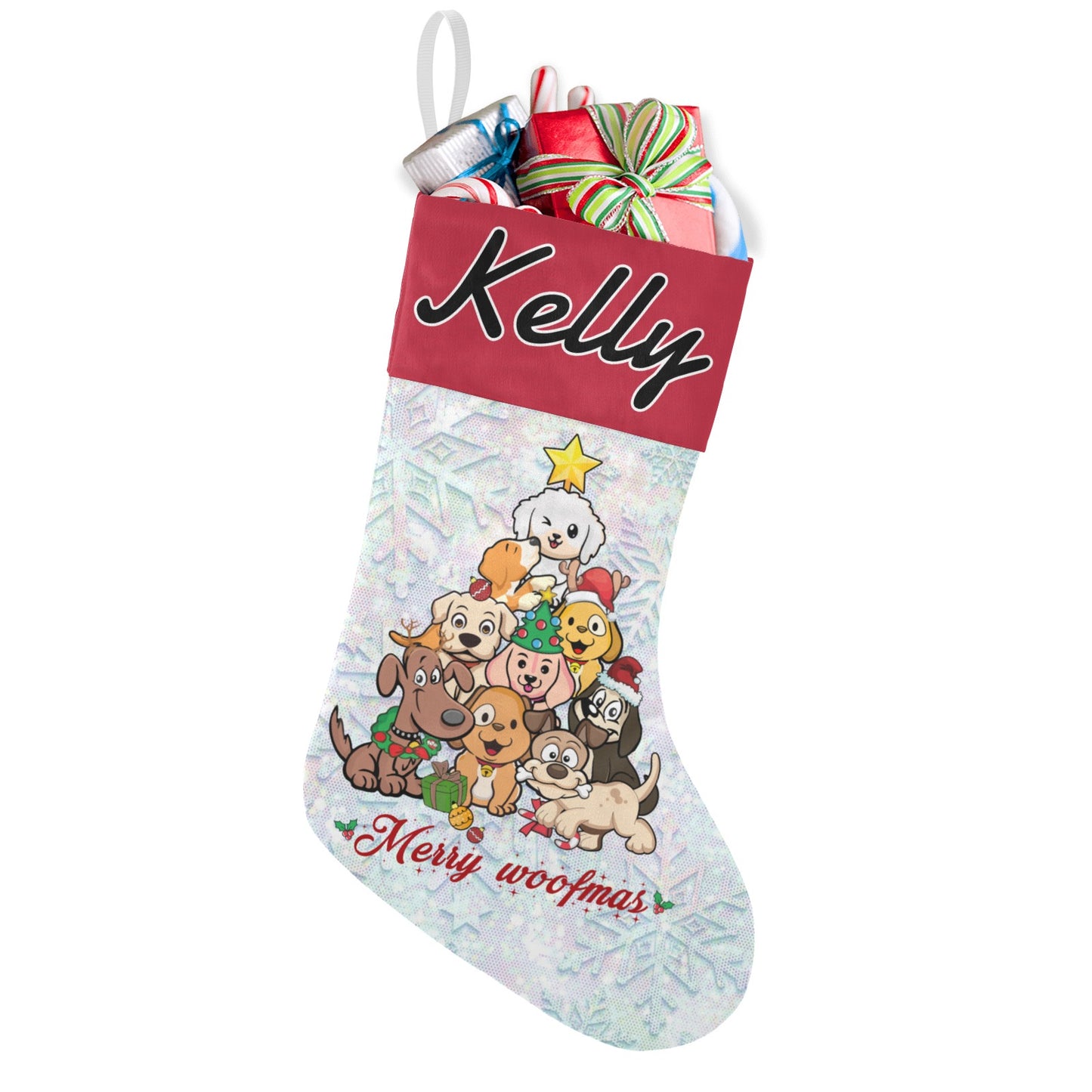 Dogs Christmas Stocking Custom Name Santa Socks Gift