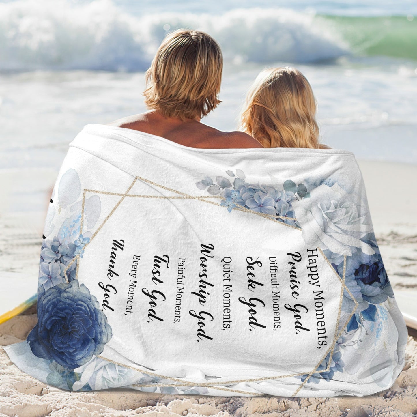 Happy Moments Flannel Blanket Custom Name Blanket Gift for Men Women