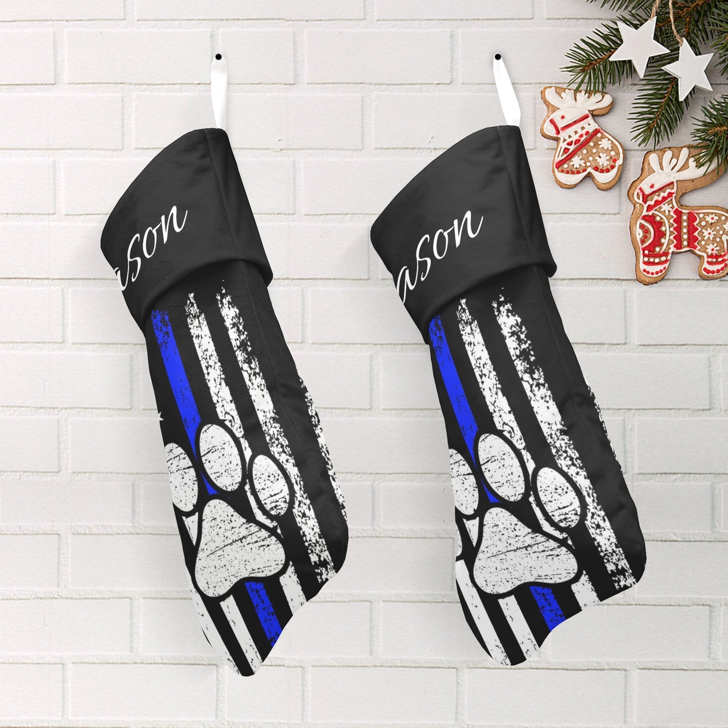 American Cat Claw Christmas Stocking Custom Name Santa Socks Gift