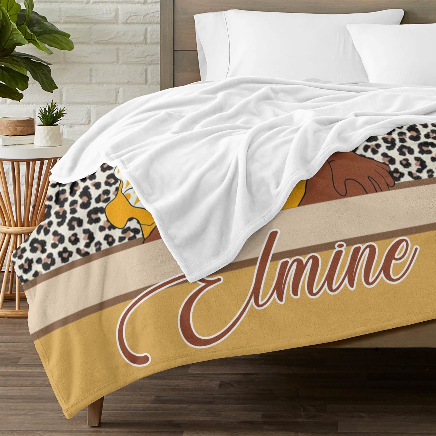 Africa Girl Flannel Blanket Custom Name Blanket Gift for Men Women