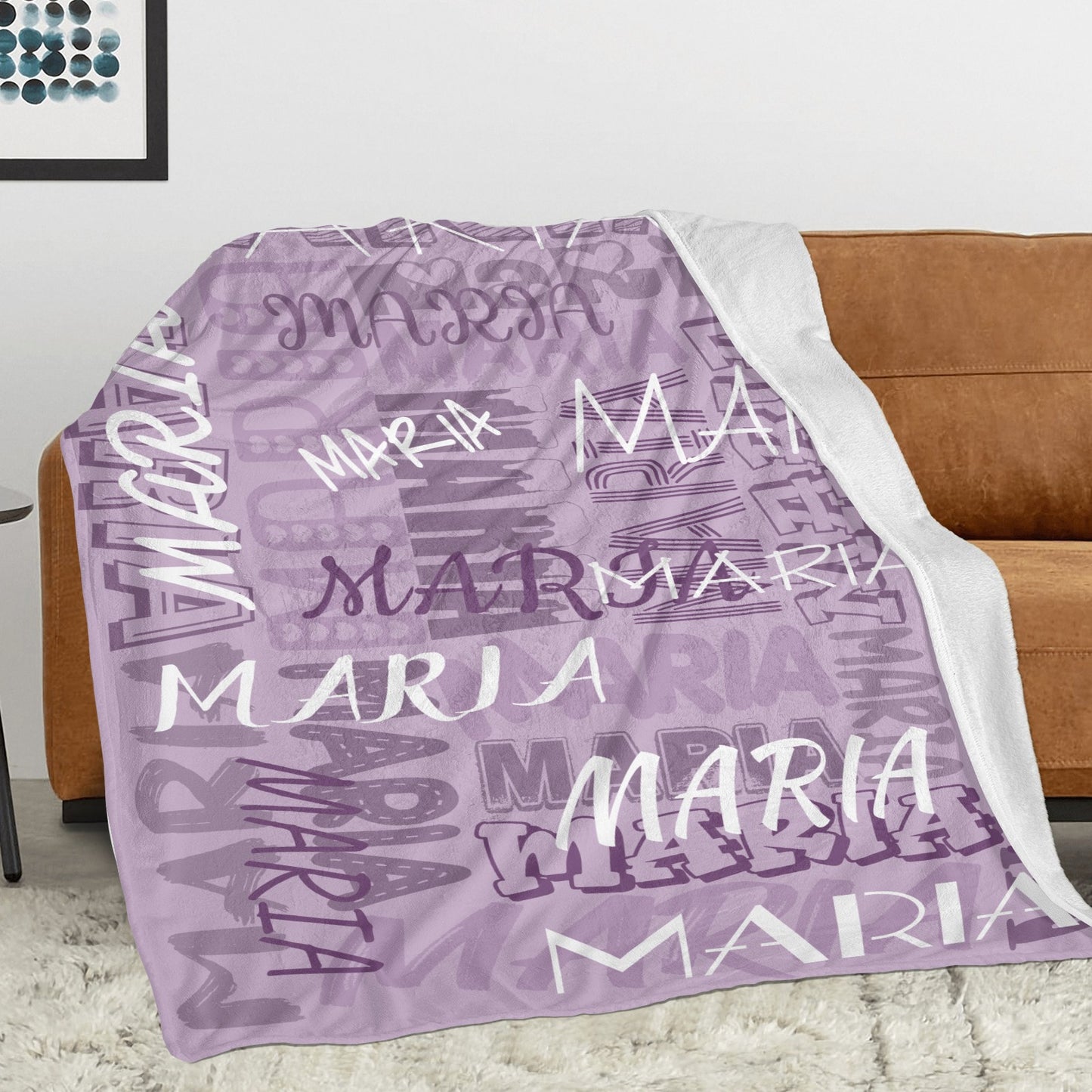 Purple Flannel Blanket Name Blanket Personalized Blanket for Adult Kids Flannel Customize Throw Blanket Custom
