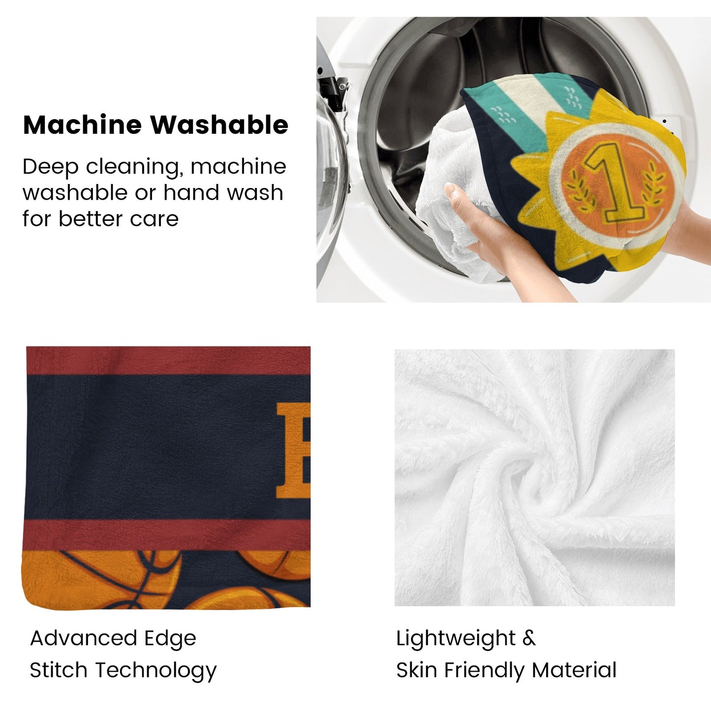 Basketball Boy Flannel Blanket Custom Name Blanket Gift for Men Women