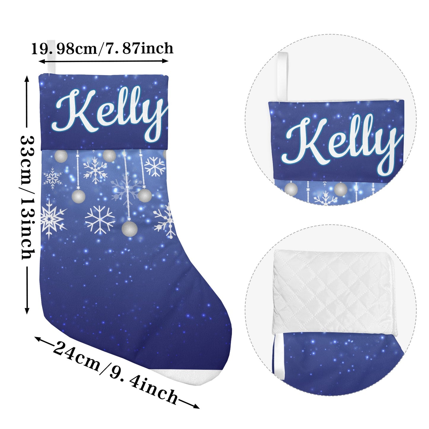 Blue Starry Sky Christmas Stocking Custom Name Santa Socks Gift