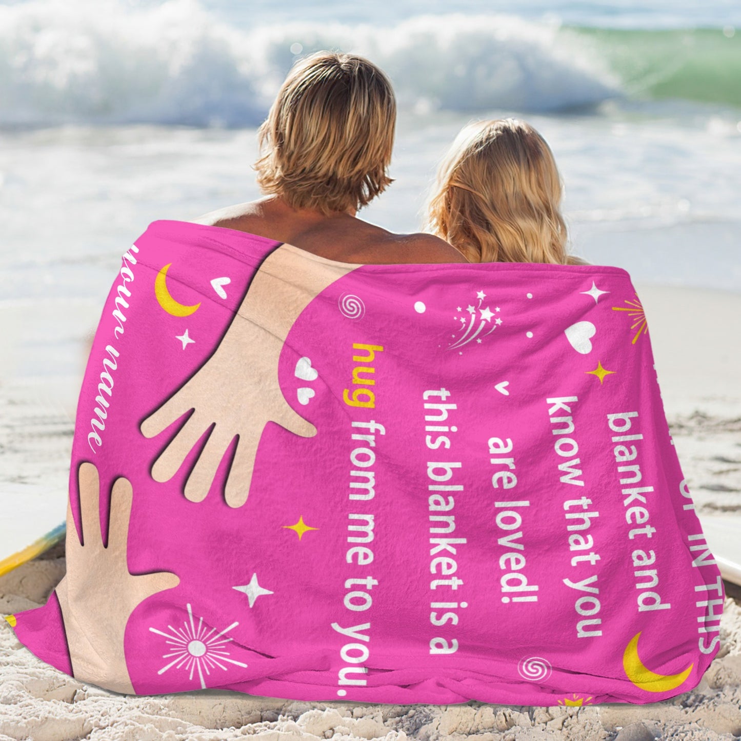 Rose Red Flannel Blanket Custom Name Blanket Gift for Men Women