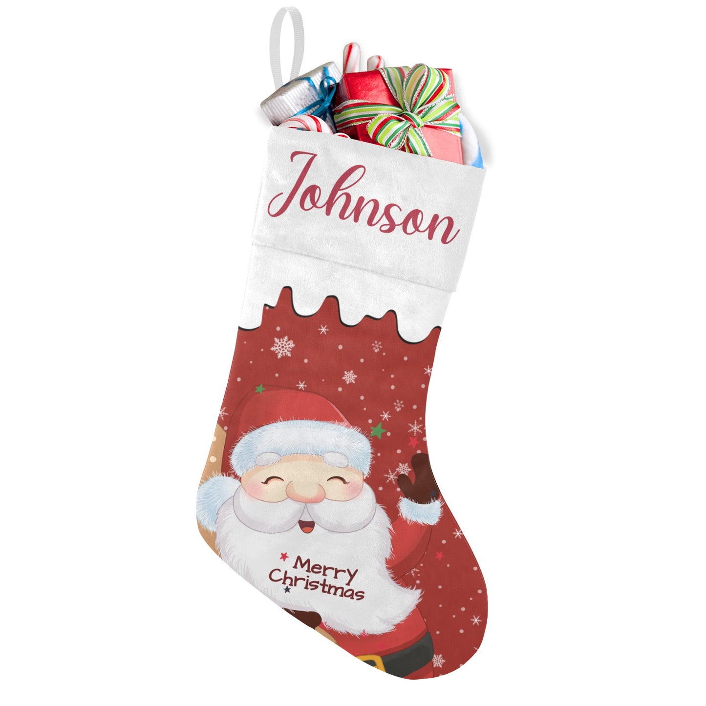 Santa Claus Christmas Stocking Custom Name Christmas Socks Gift