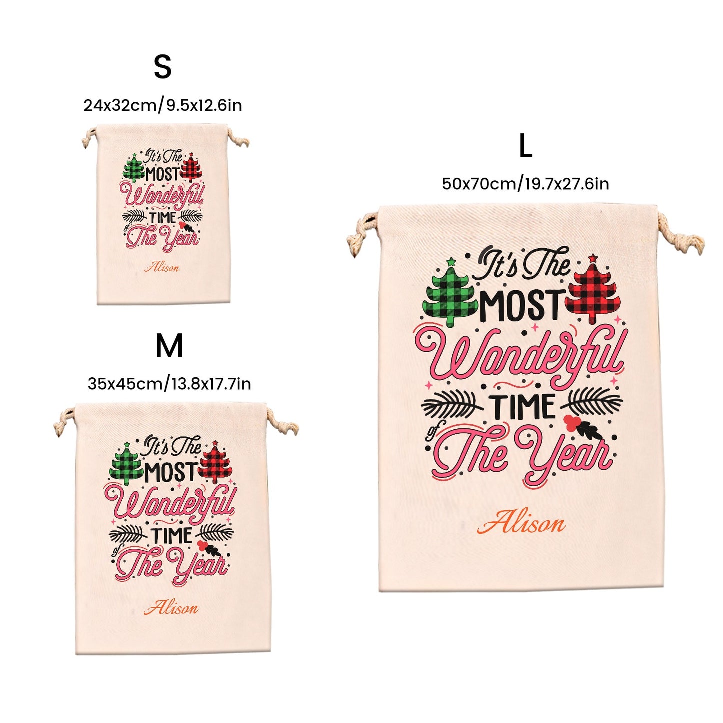 Its-the-most-wonderful-Time Christmas Gift Bag 2024 Christmas Best Gift for Children