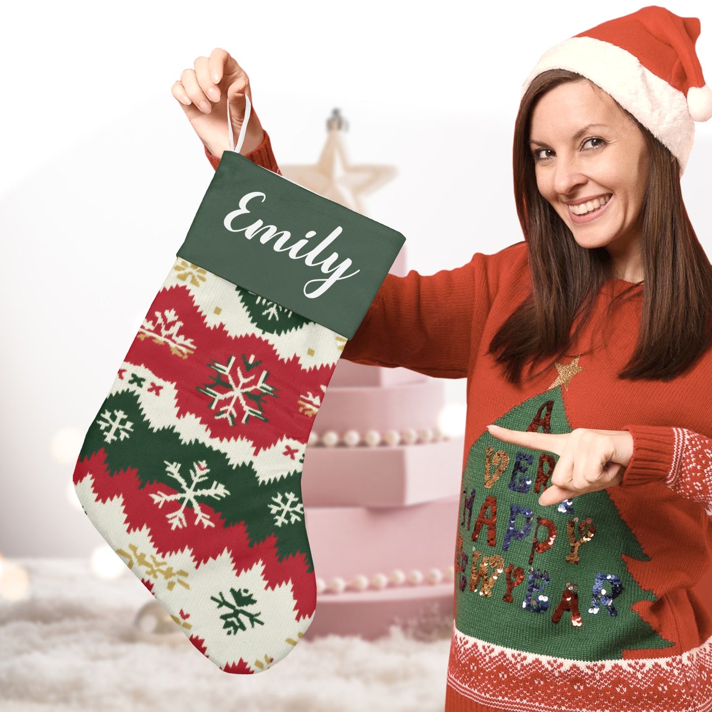 Snowflakes Christmas Stocking