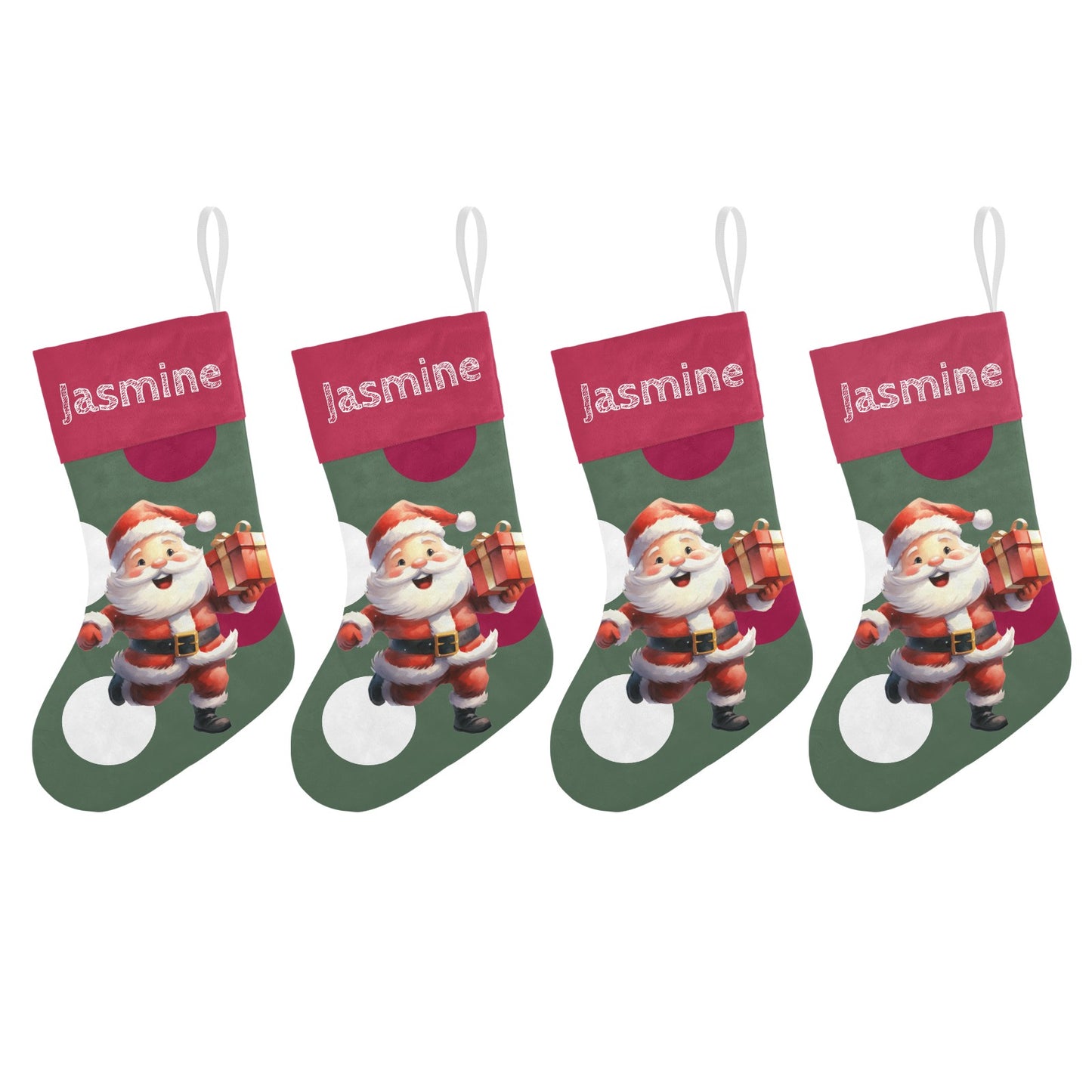 Tie Bow Santa Christmas Stocking Custom Name Santa Socks Gift