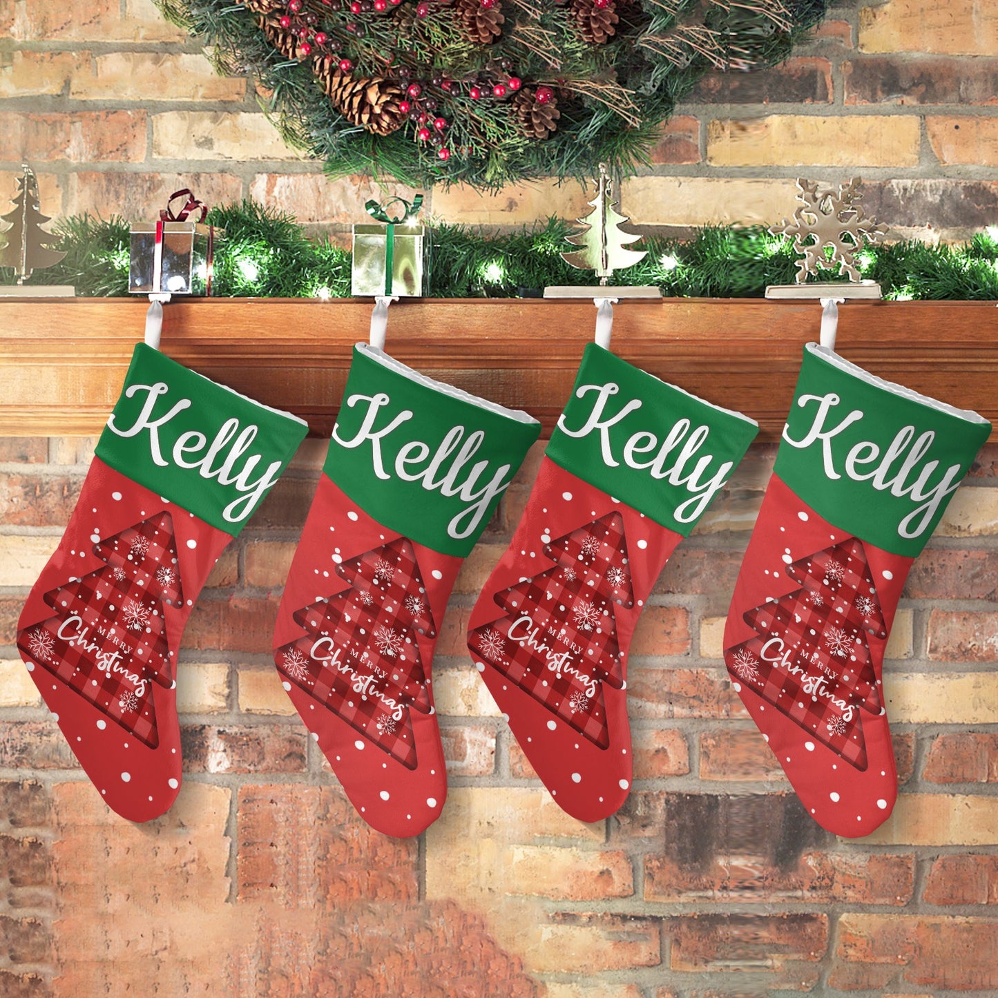Dot Christmas Stocking Custom Name Santa Socks Gift