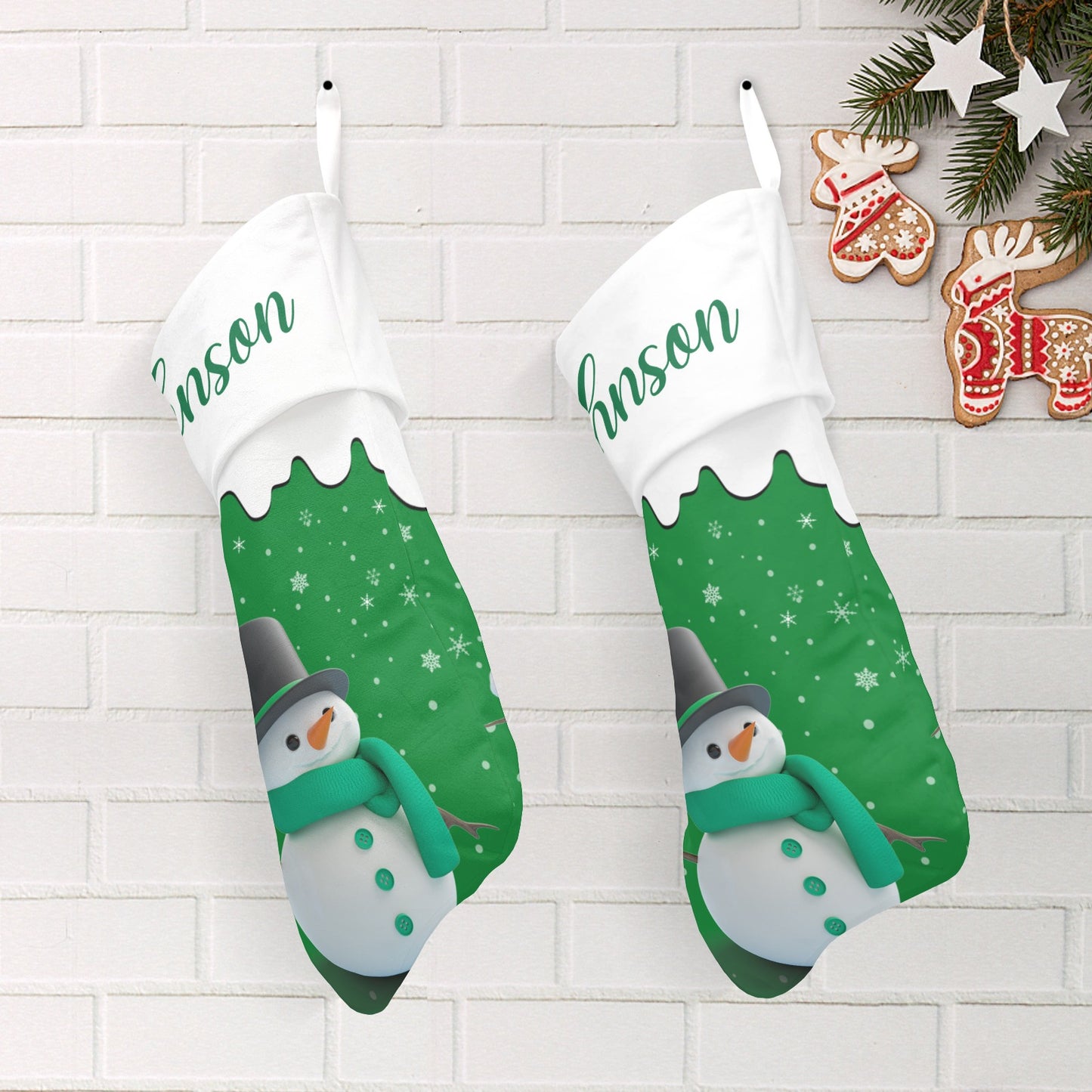 Snowman Christmas Stocking Custom Name Christmas Socks Gift