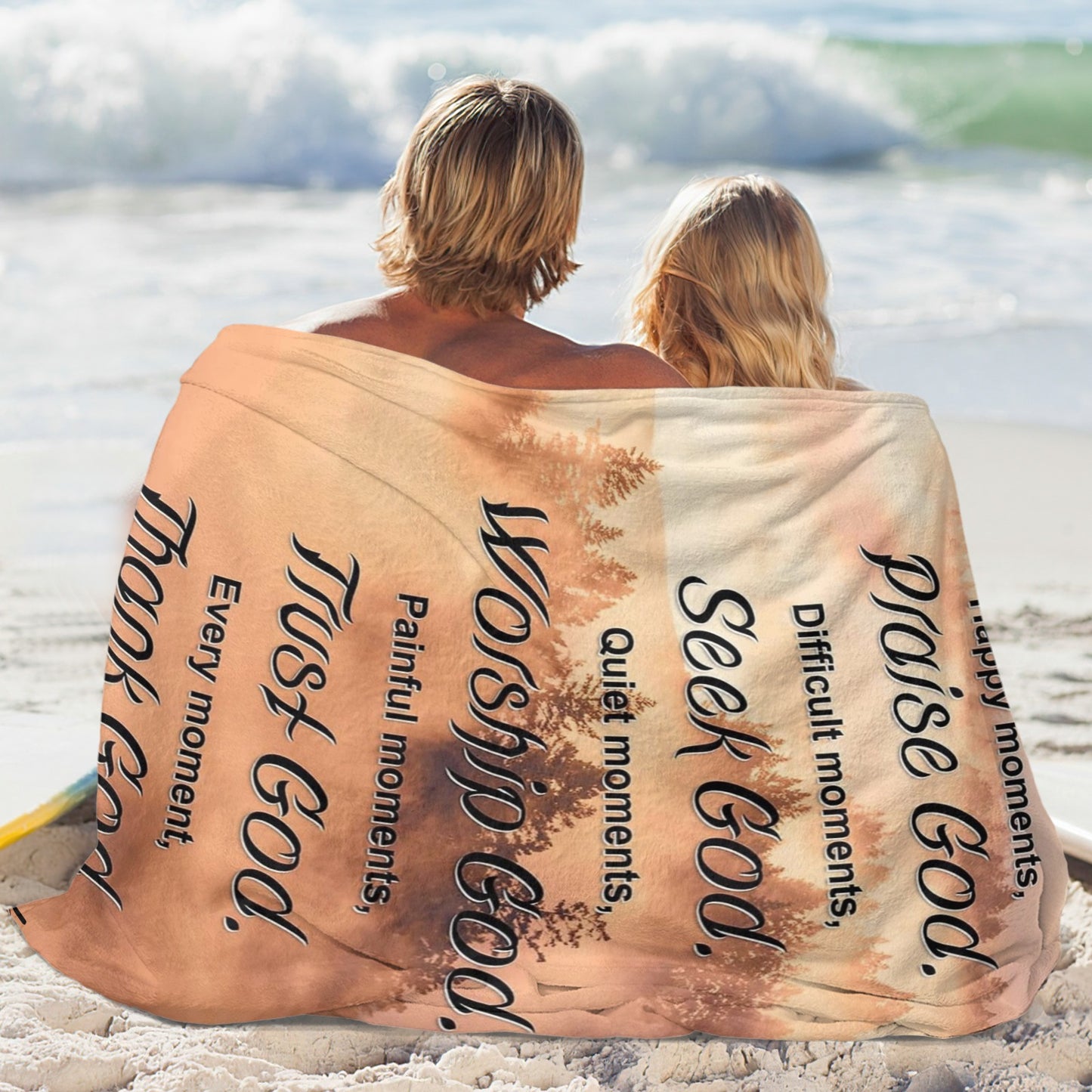 Praise God Flannel Blanket Custom Name Blanket Gift for Men Women