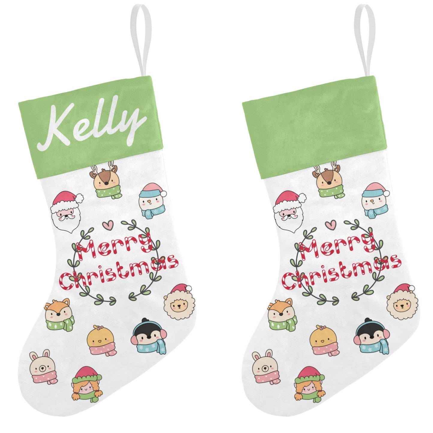 Animal Christmas Stocking Custom Name Santa Socks Gift