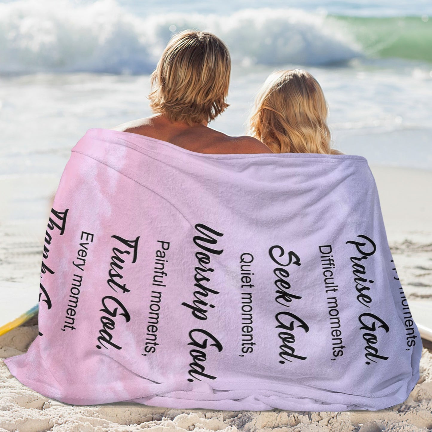 Praise God Flannel Blanket Custom Name Blanket Gift for Men Women