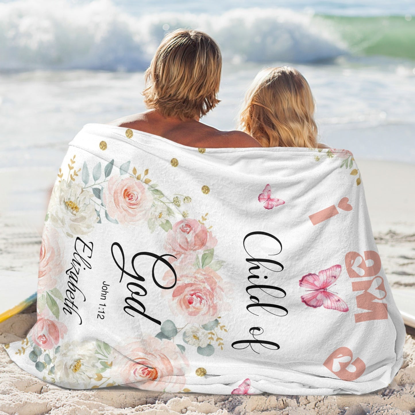 I Am A Child of God Flannel Blanket Custom Name Blanket Gift for Men Women