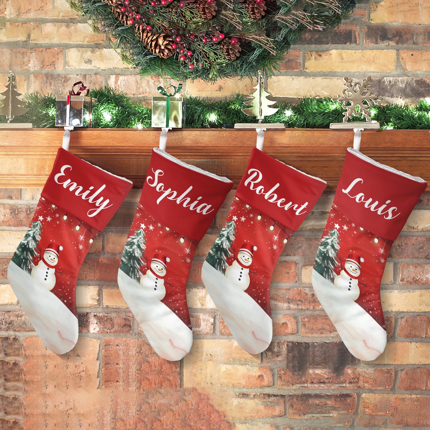 Christmas Snowman Christmas Stocking Custom Name Christmas Socks Gift
