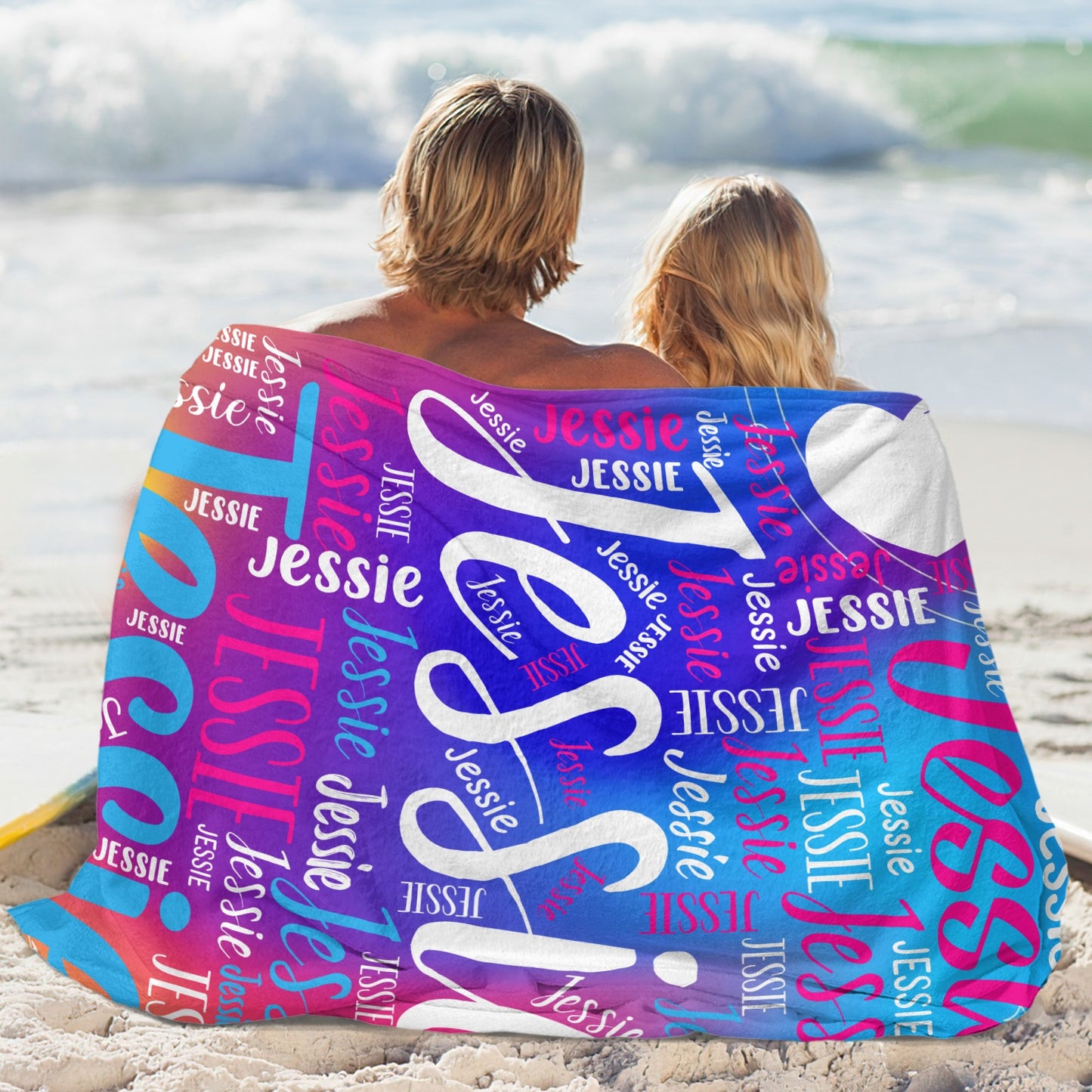 Colorful Flannel Blanket Custom Name Blanket Gift for Men Women
