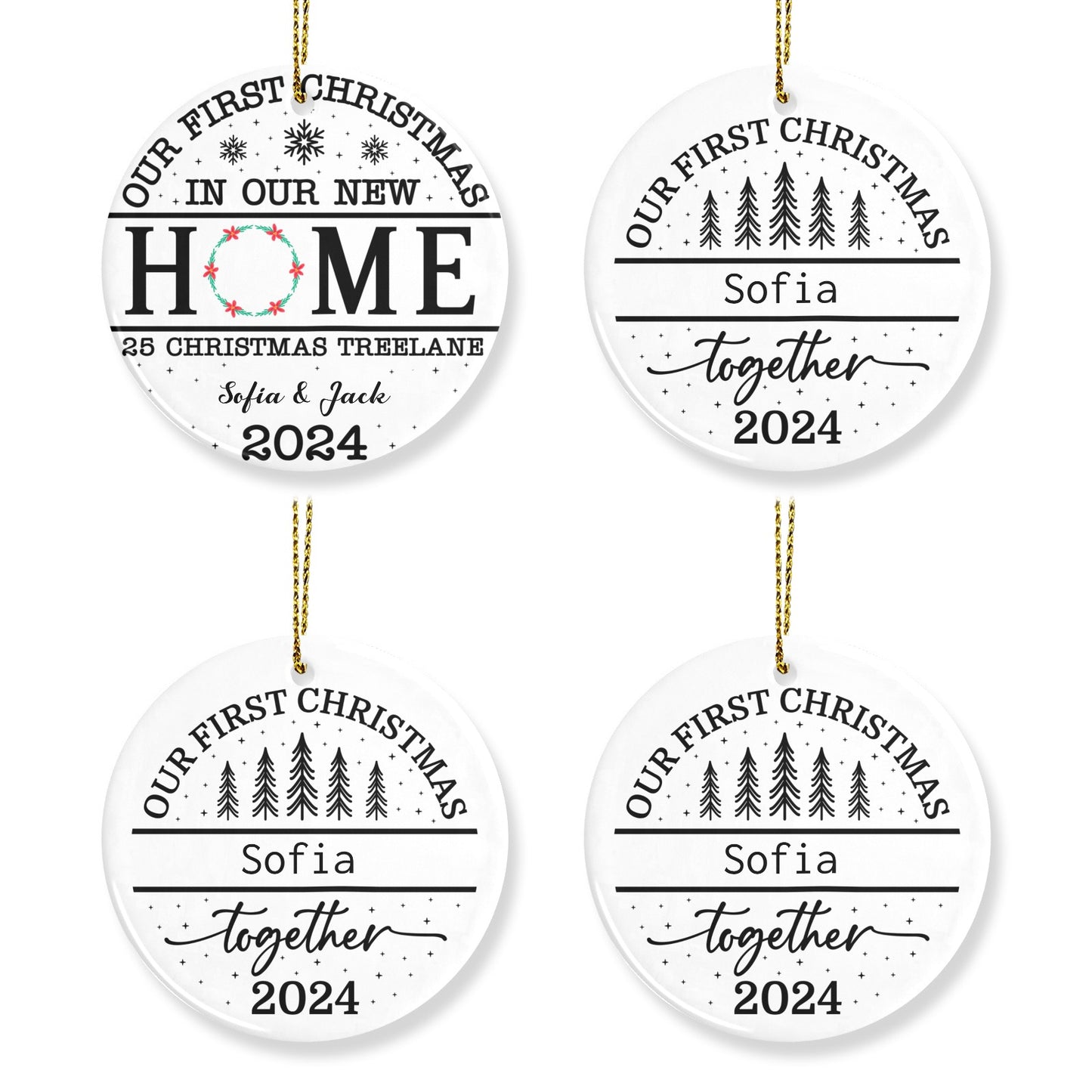 New Home Christmas Ornaments Custom Name Santa Gift