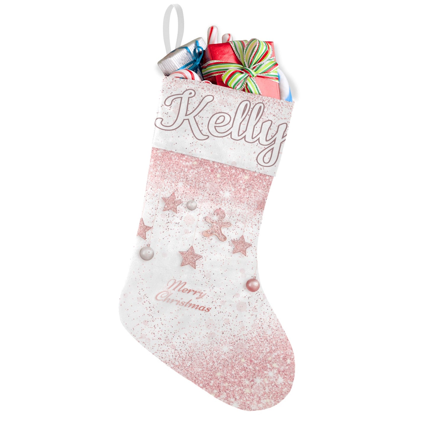Cookie Christmas Stocking Custom Name Santa Socks Gift