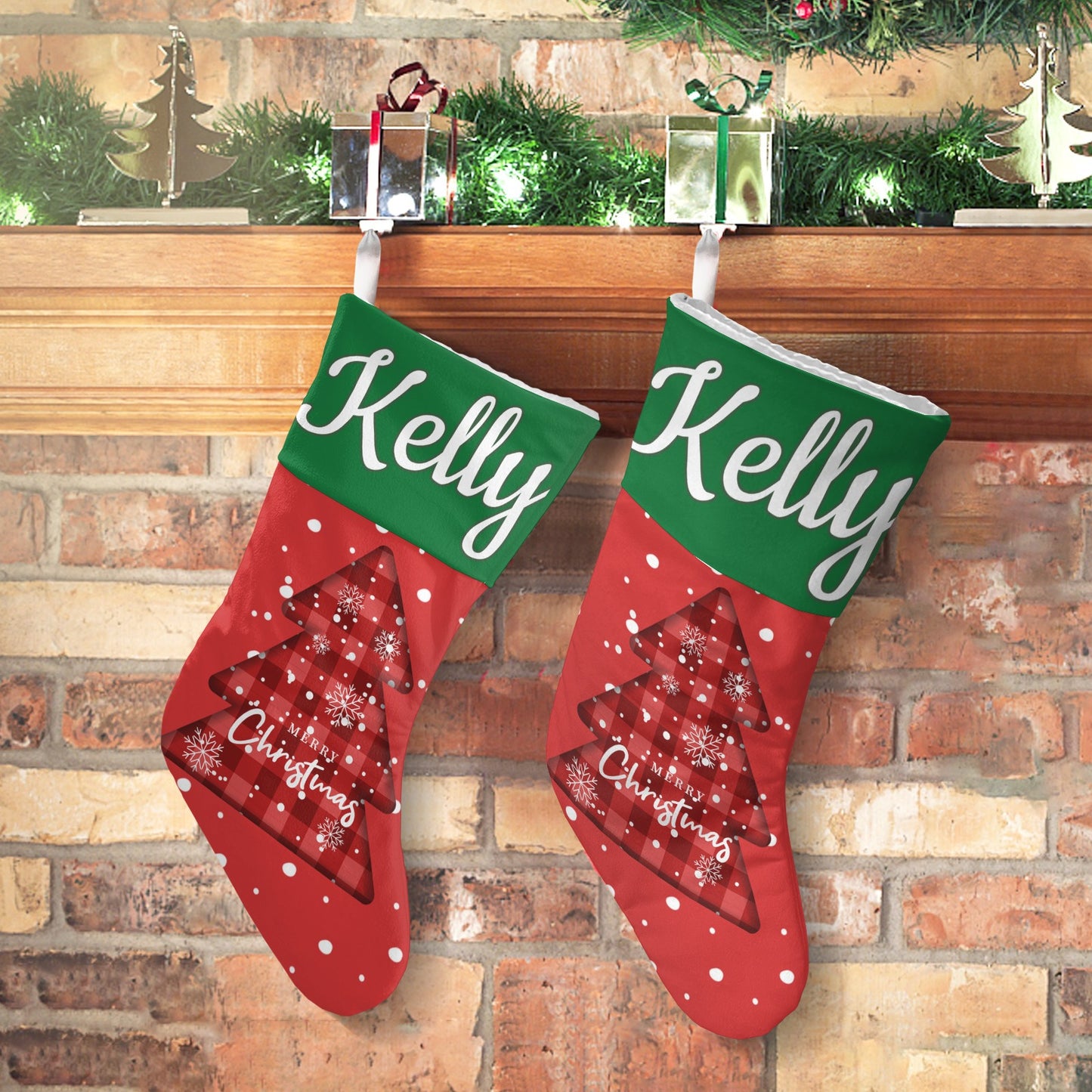 Dot Christmas Stocking Custom Name Santa Socks Gift