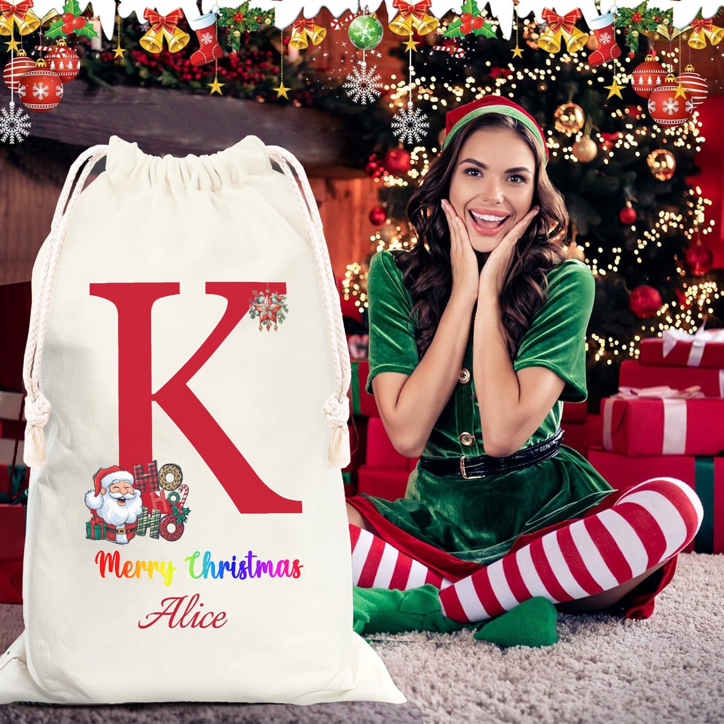 Christmas objects K Christmas Gift Bag 2024 Christmas Best Gift for Children