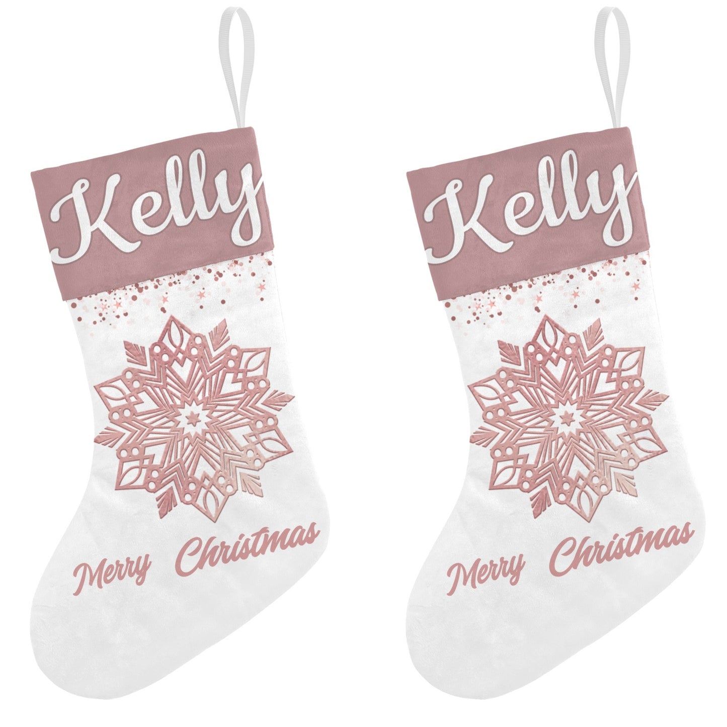 Snow Christmas Stocking Custom Name Santa Socks Gift