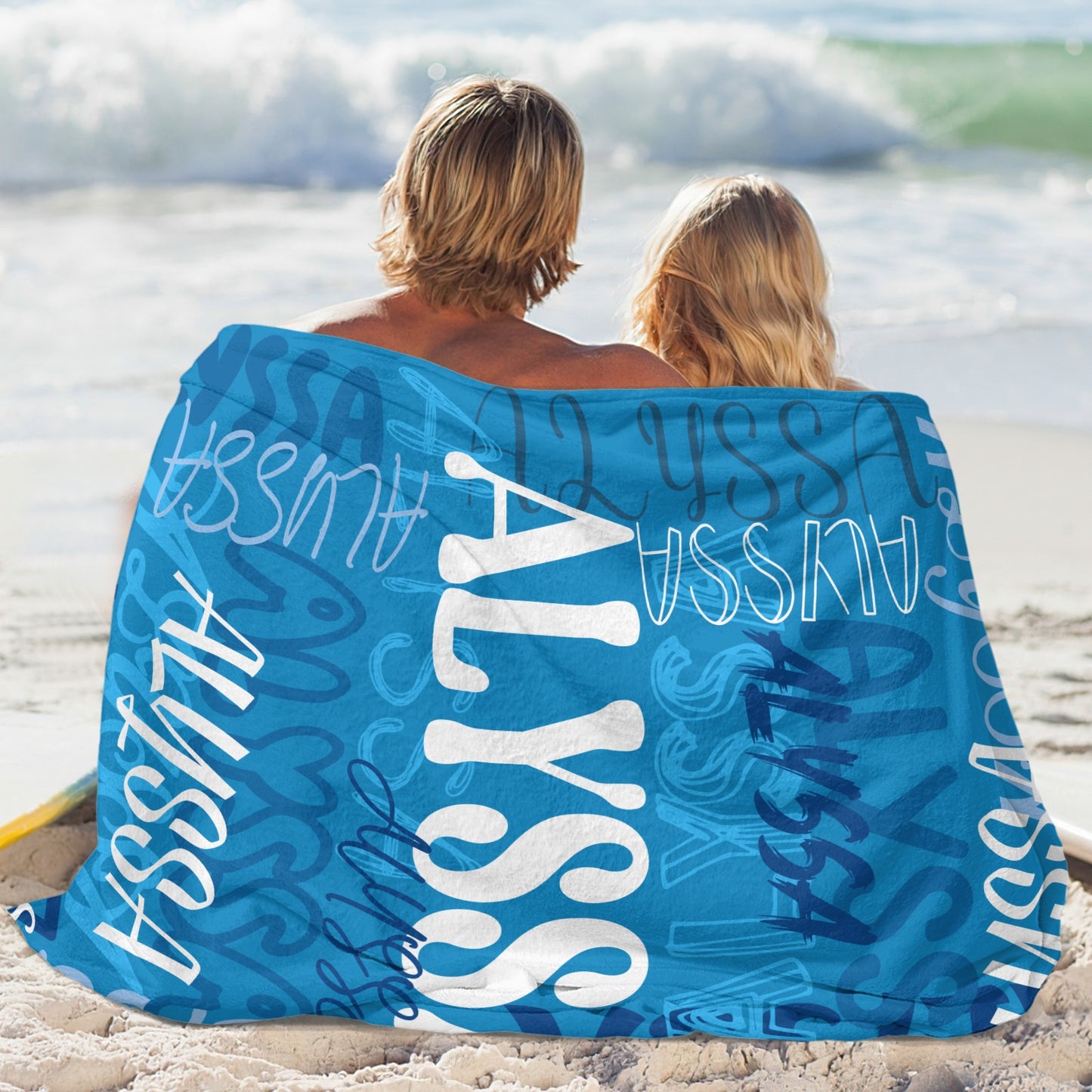 Blue Flannel Blanket Name Blanket Personalized Blanket for Adult Kids Flannel Customize Throw Blanket Custom