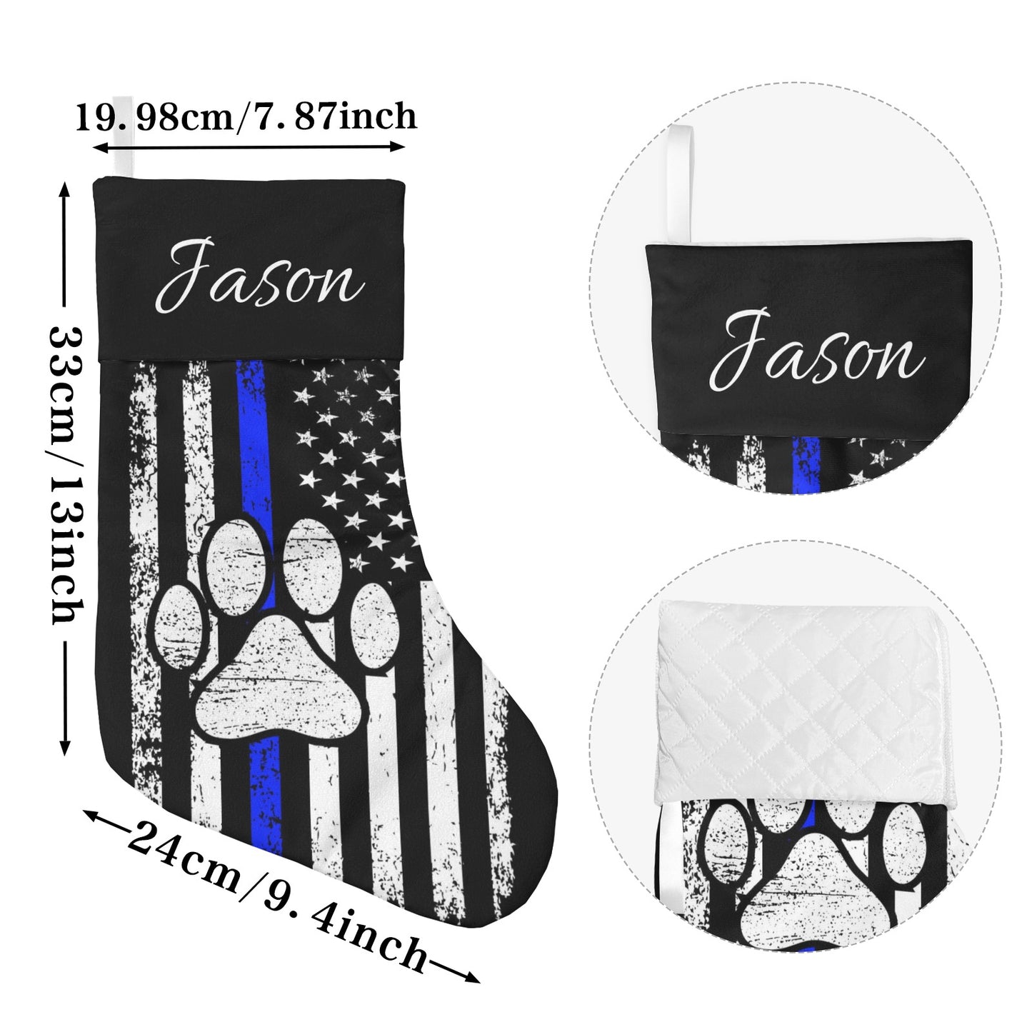 American Cat Claw Christmas Stocking Custom Name Santa Socks Gift
